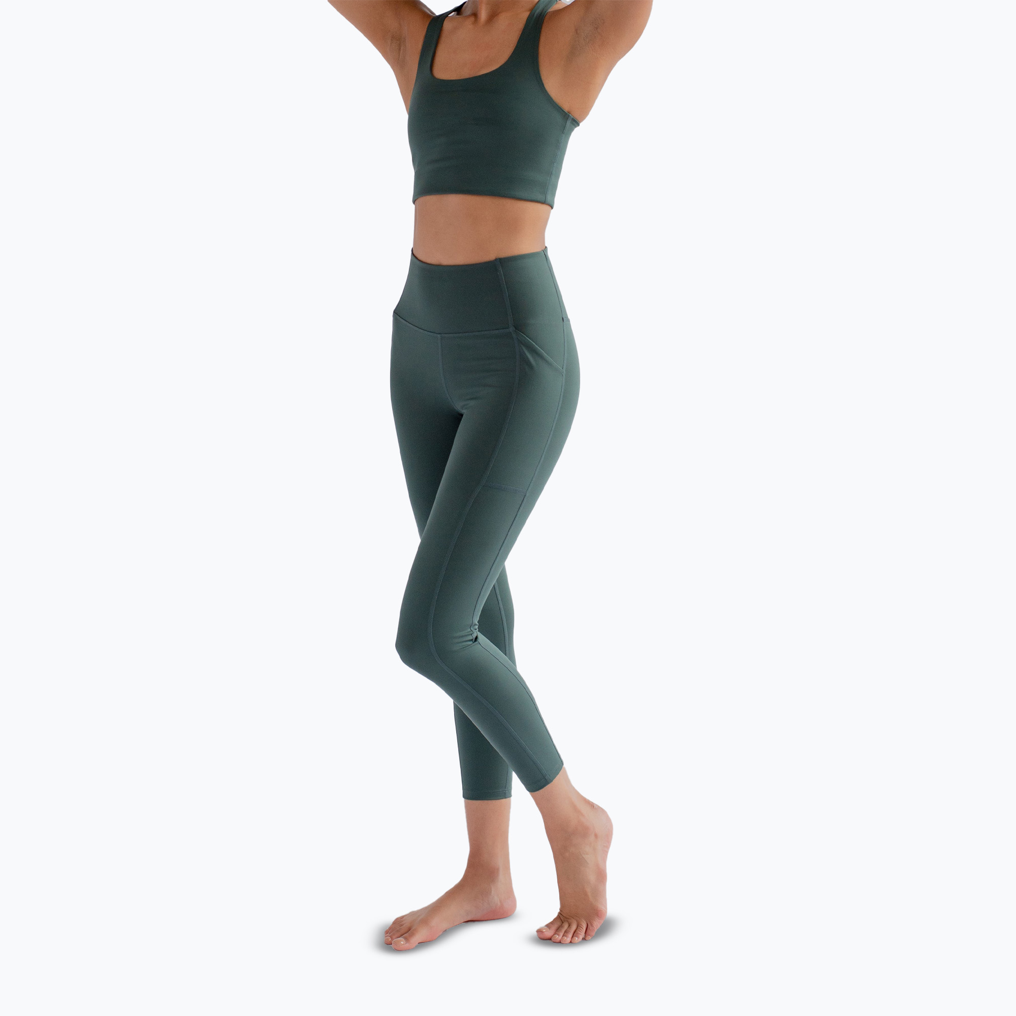 Leggings da allenamento da donna Girlfriend Collective Pocket moss
