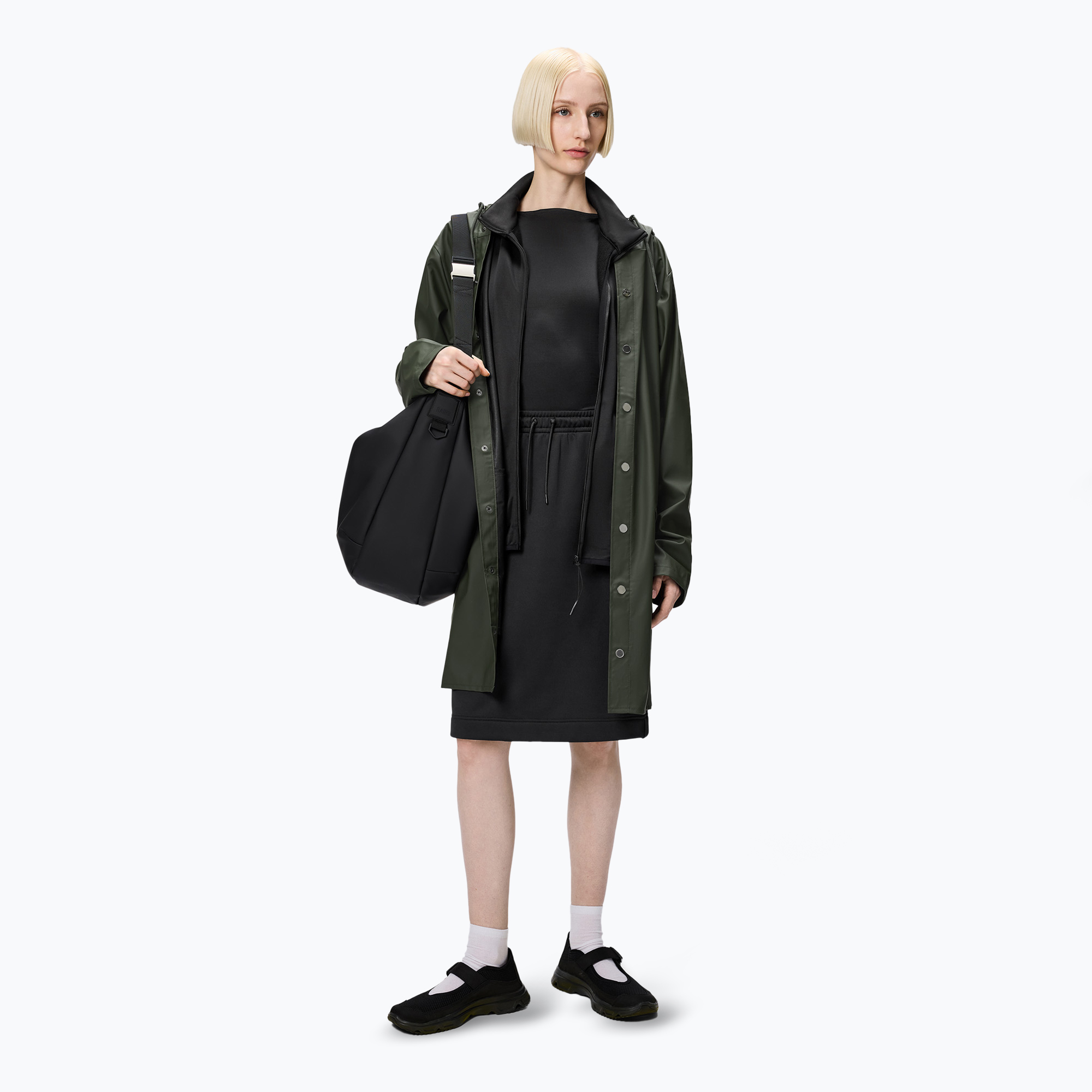 Giacca lunga Rains verde