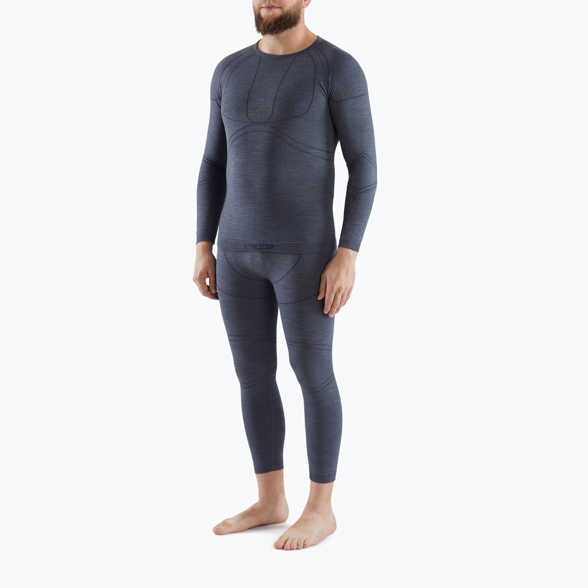 Set di biancheria intima termica da uomo Viking Lan Pro Merino grigio scuro