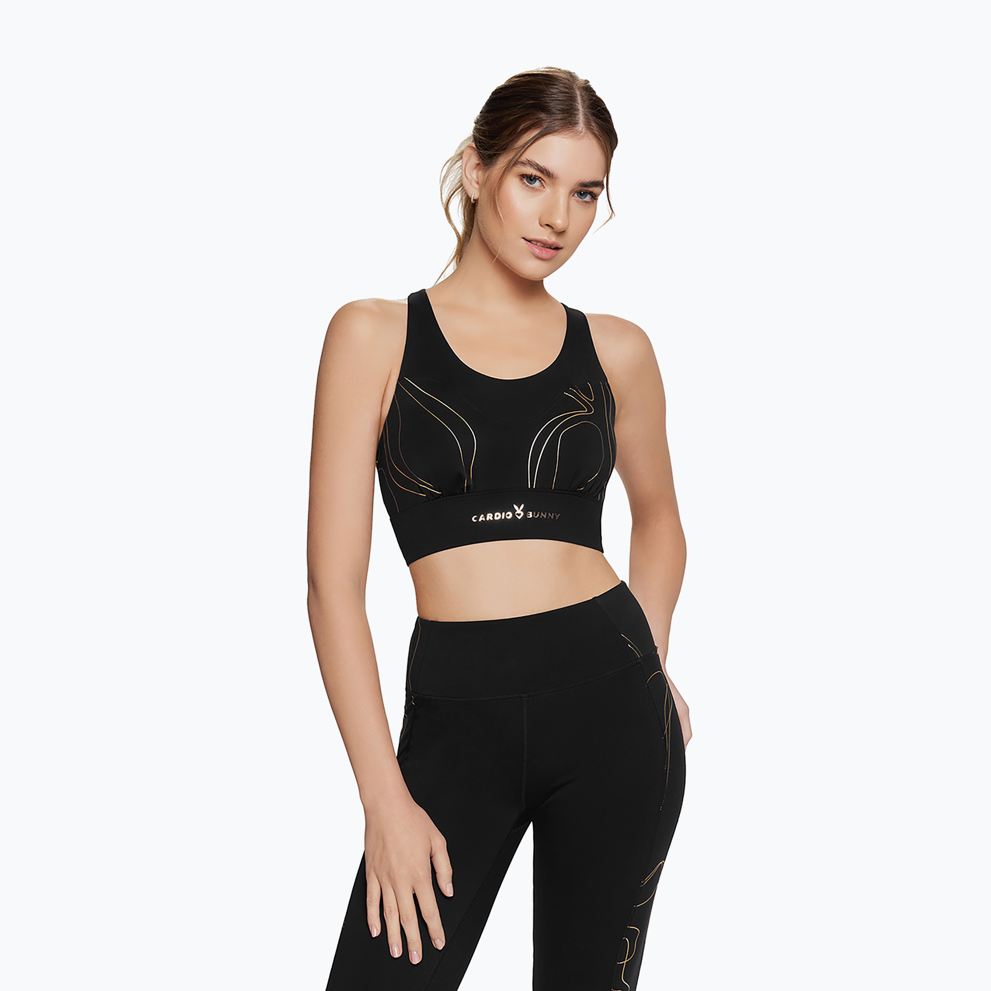 Reggiseno da allenamento Cardio Bunny Flame nero (M) (Flame CB-H24-198)