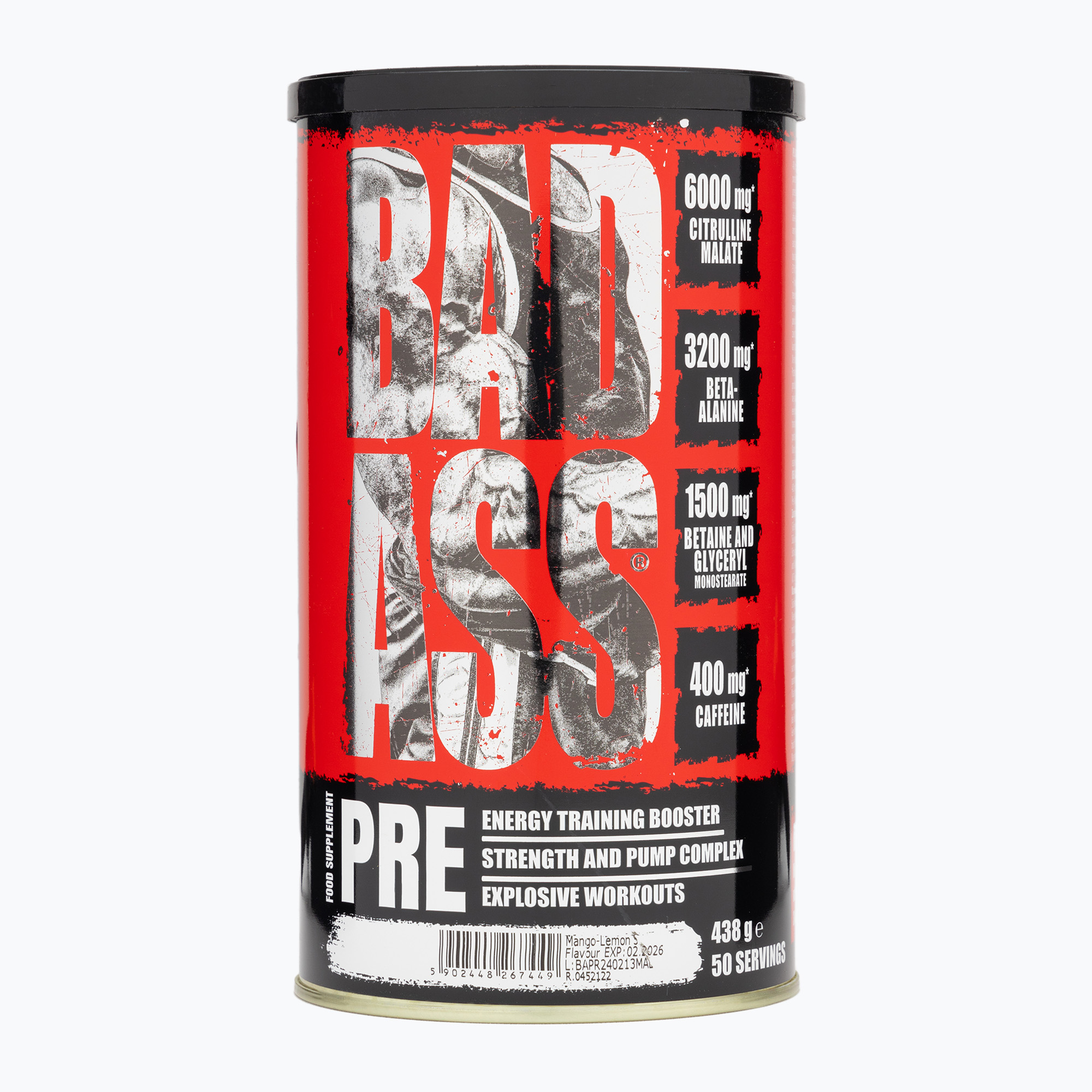 Fitness Authority Bad Ass Pre pre-allenamento 438 g mango/limone (438 g) (Bad Ass Pre BA-BAP000366R1.1)