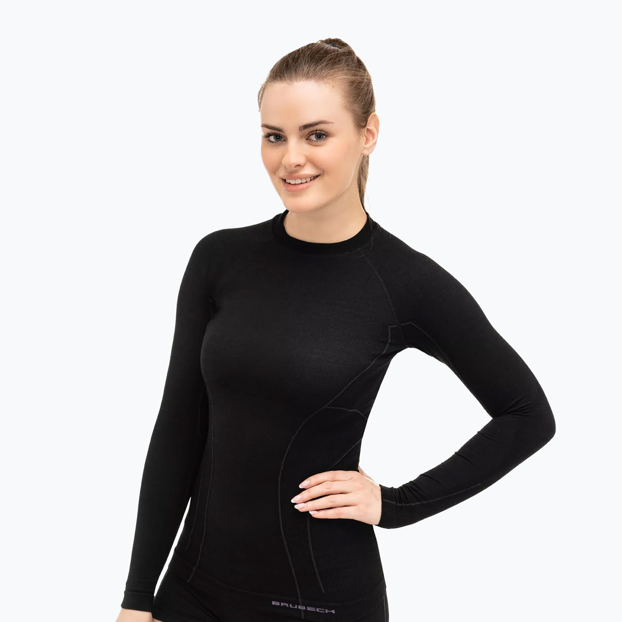 Brubeck manica lunga termica donna LS12810 Active Wool nero (XL) (Active Wool LS12810W)