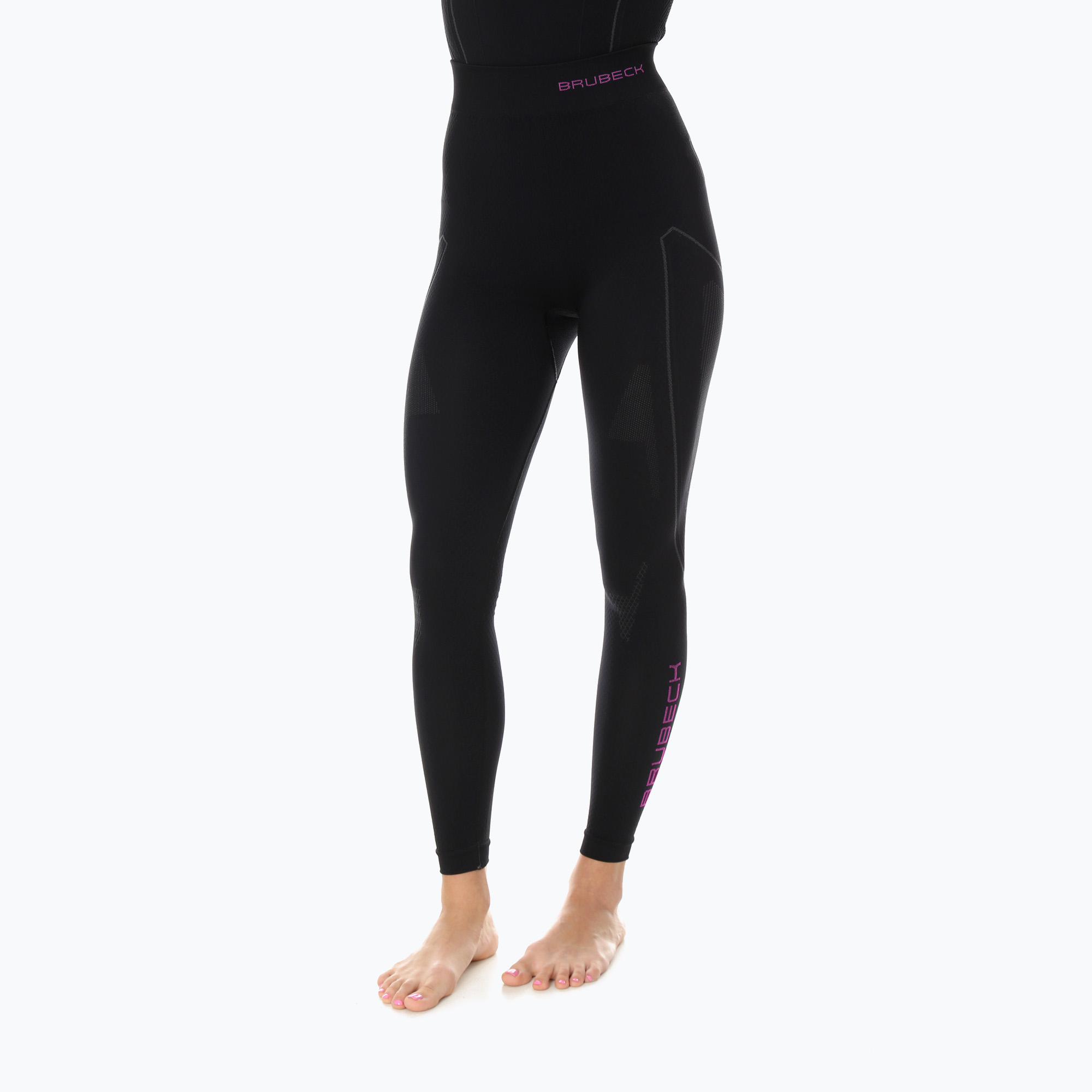 Pantaloni termoattivi da donna Brubeck LE11870A Thermo nero/rosa (M) (Extreme Thermo LE11870AW)