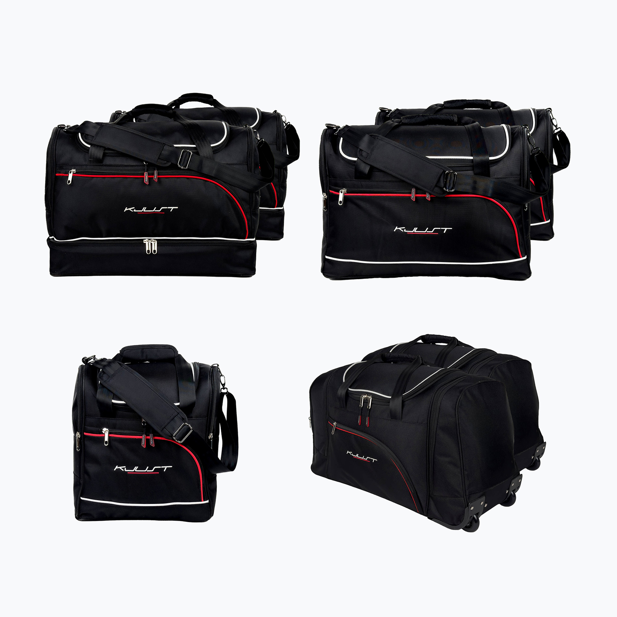 Set di borse portabagagli KJUST Volvo Xc90 2014+ 7 pezzi nero.