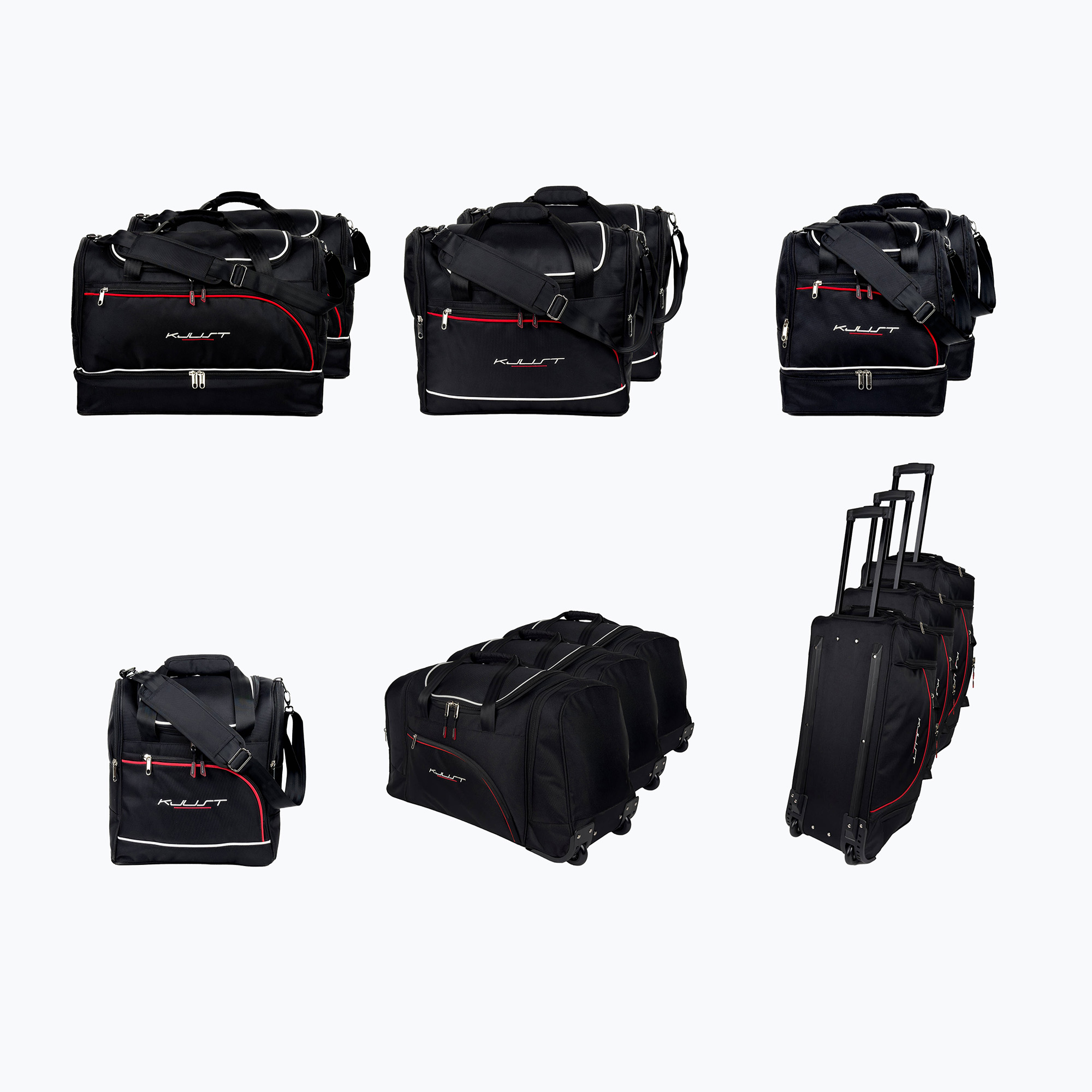 Set di borse portabagagli KJUST Volkswagen ID. Buzz EV 2022+ 13 pezzi nero