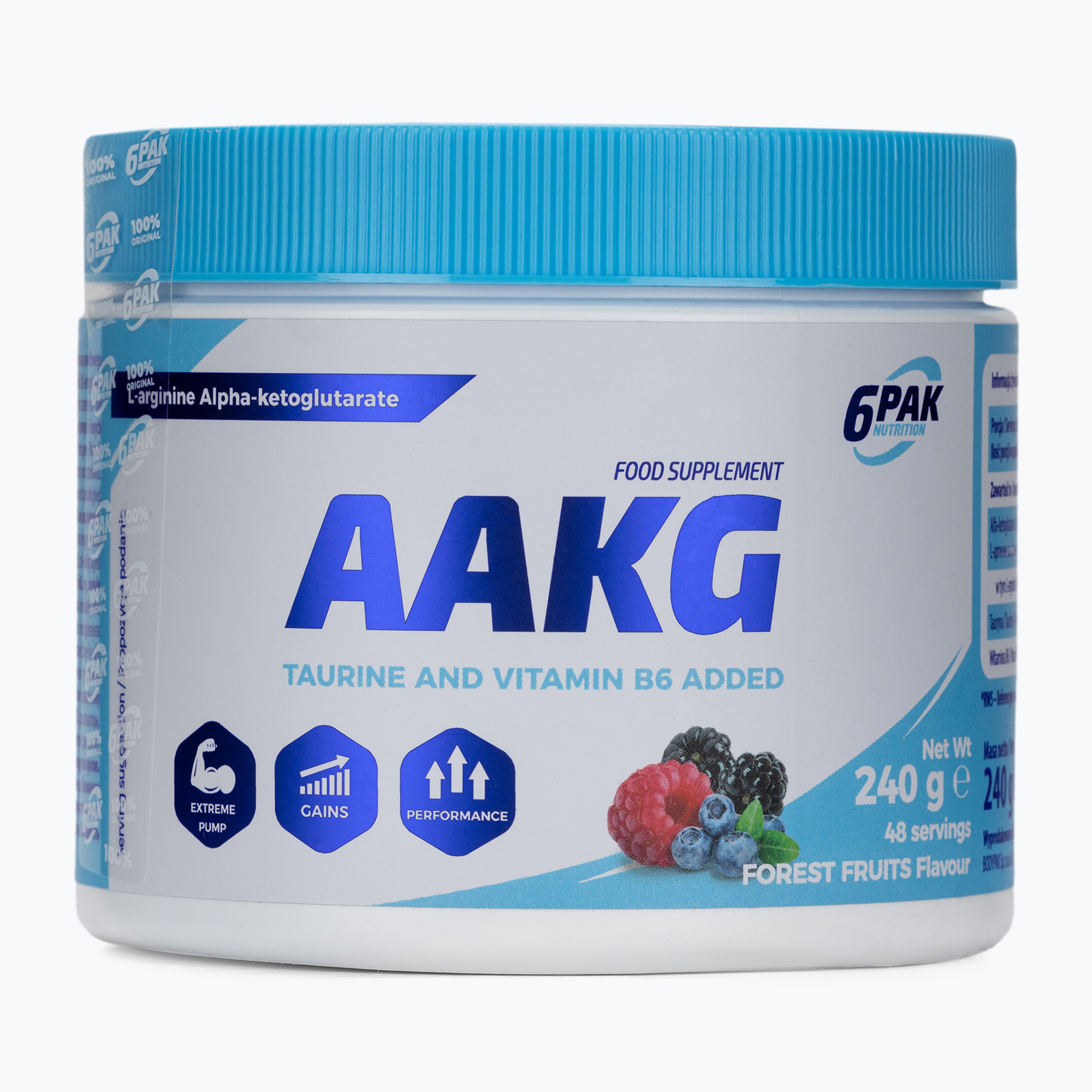 Pre-allenamento 6PAK 240 g Frutti di bosco (240 g) (AAKG PAK/154#OWLES)