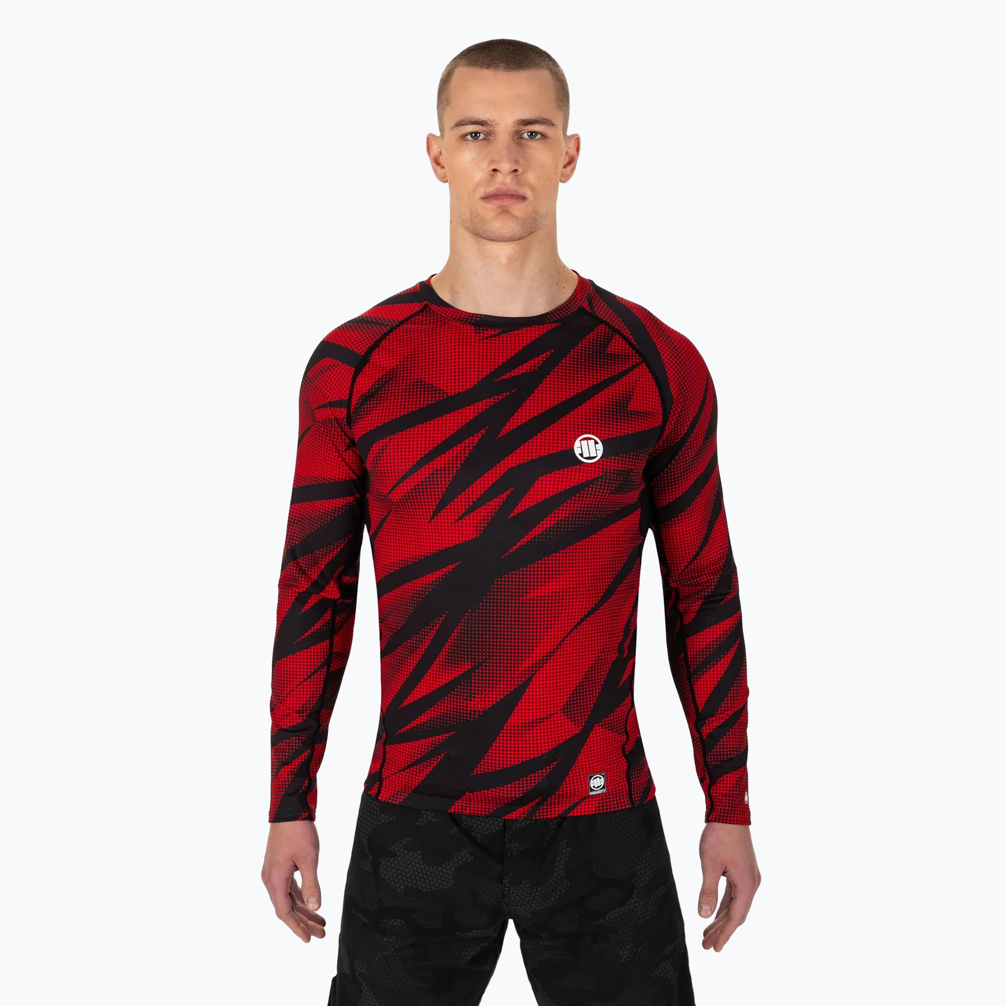 Pitbull Rashguard Dot Camo II a maniche lunghe da uomo, rosso (L) (Rashguard Dot Camo II 952243450004)
