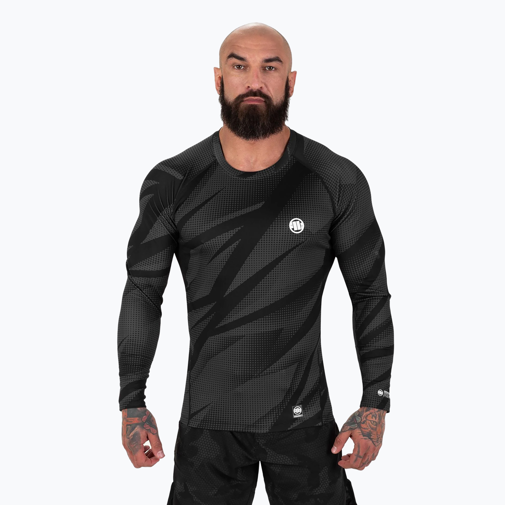 Pitbull Rashguard Dot Camo II a maniche lunghe da uomo, grigio (XL) (Rashguard Dot Camo II 952243150003)