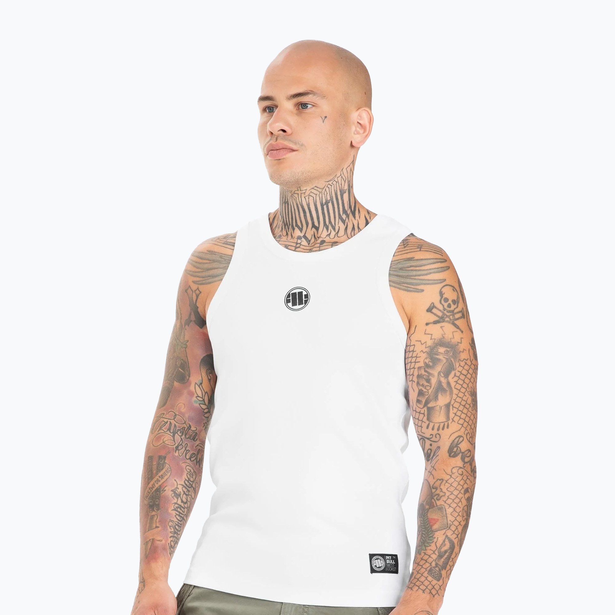 Canotta Pitbull West Coast Uomo Logo Bianco Piccolo (XXL) (Tank Top Small Logo 223005000104)