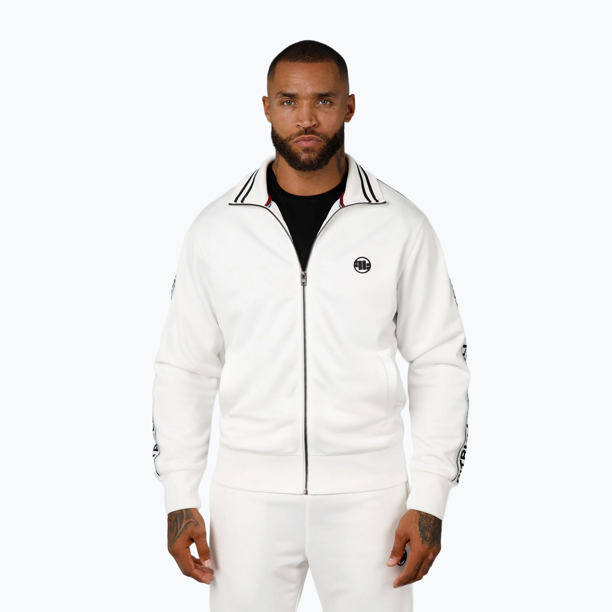Pitbull Trackjacket Uomo Tape Logo Terry Group bianco sporco (L) (Trackjacket Tape Logo Terry Group 142303000204)