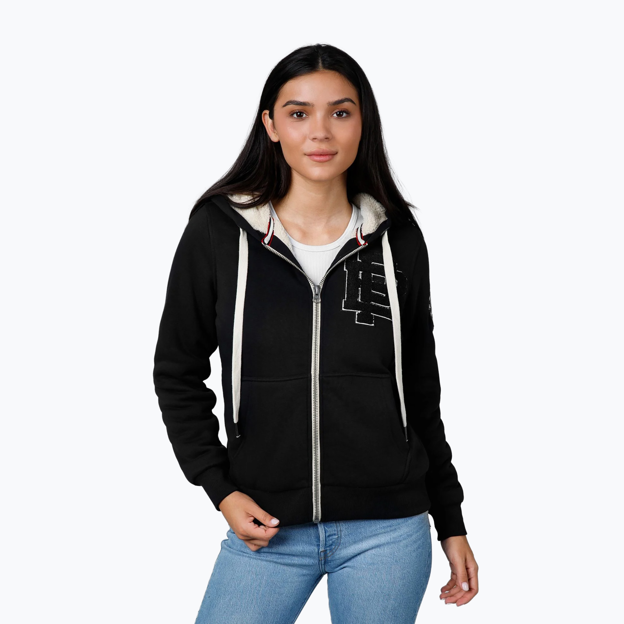 Felpa Pitbull Sherpa Ruffina Hooded Zip donna nero (S) (Sherpa Ruffina Hooded Zip 184011900001)