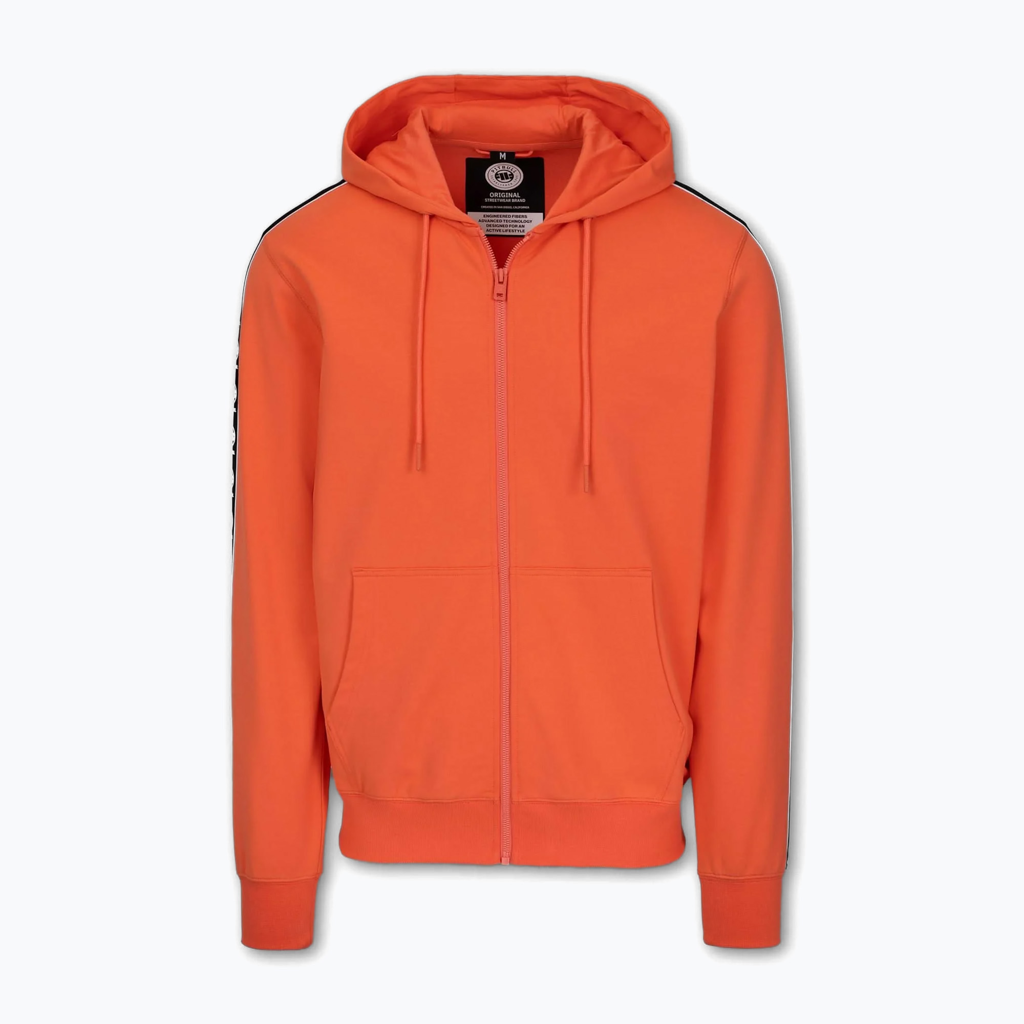 Felpa Pitbull Tape Nugget Hooded Zip Uomo Salmone brillante (XXL) (Tape Nugget Hooded Zip Sweatshirt 135043610005)
