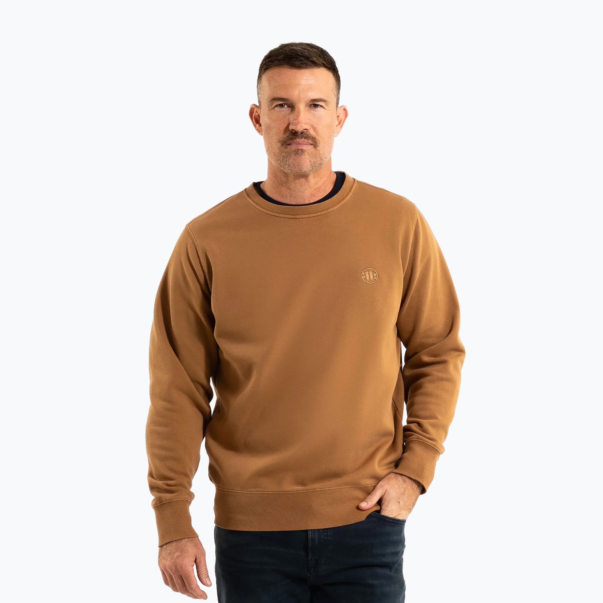 Pitbull Lancaster 2 Felpa a girocollo da uomo giallo miele (L) (Lancaster 2 Crewneck Sweatshirt 115044230005)