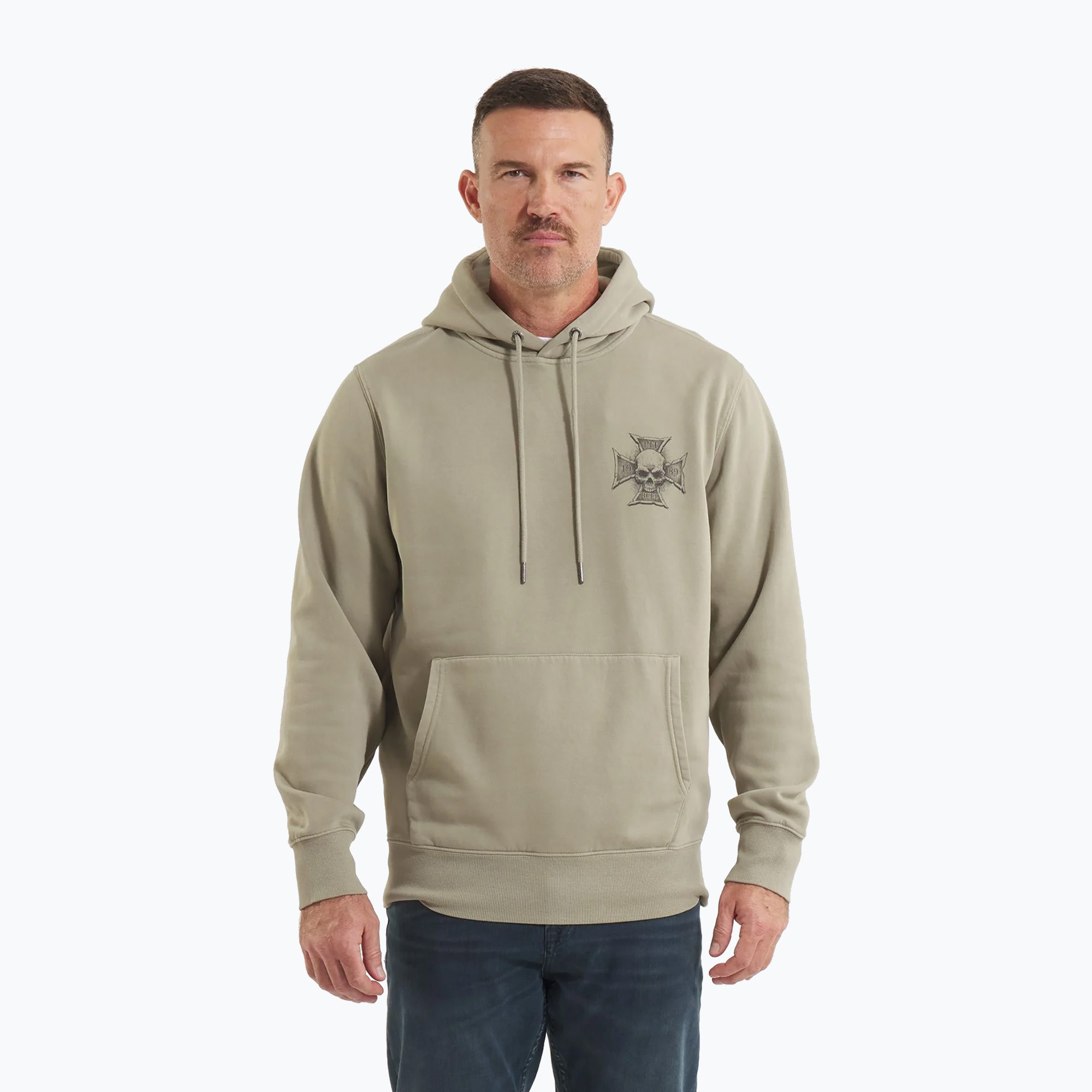 Felpa uomo Pitbull Bite Me con cappuccio grigio harbour (XL) (Bite Me Hooded Swaetshirt 125055130005)