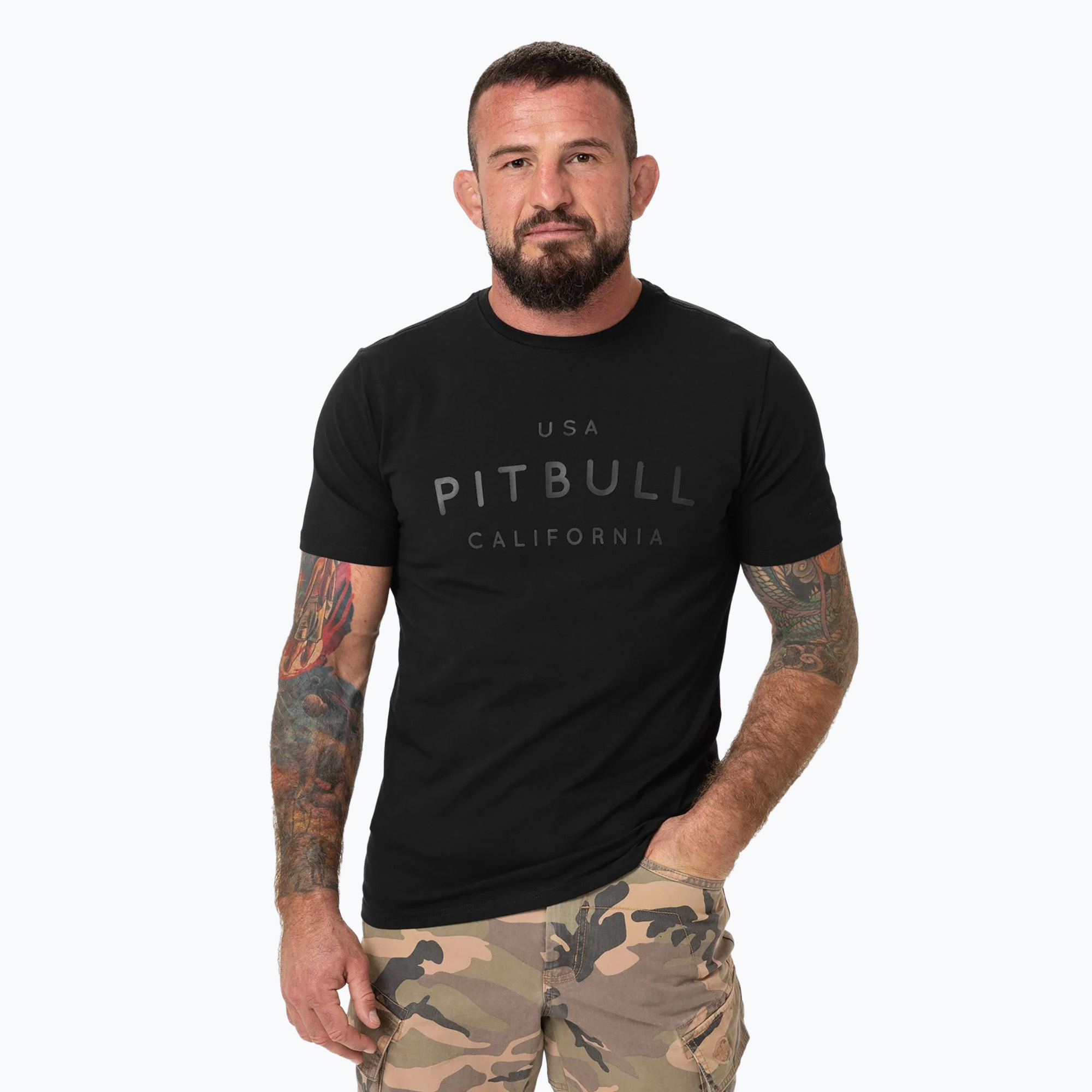 Maglietta Pitbull USA da uomo CAL nero