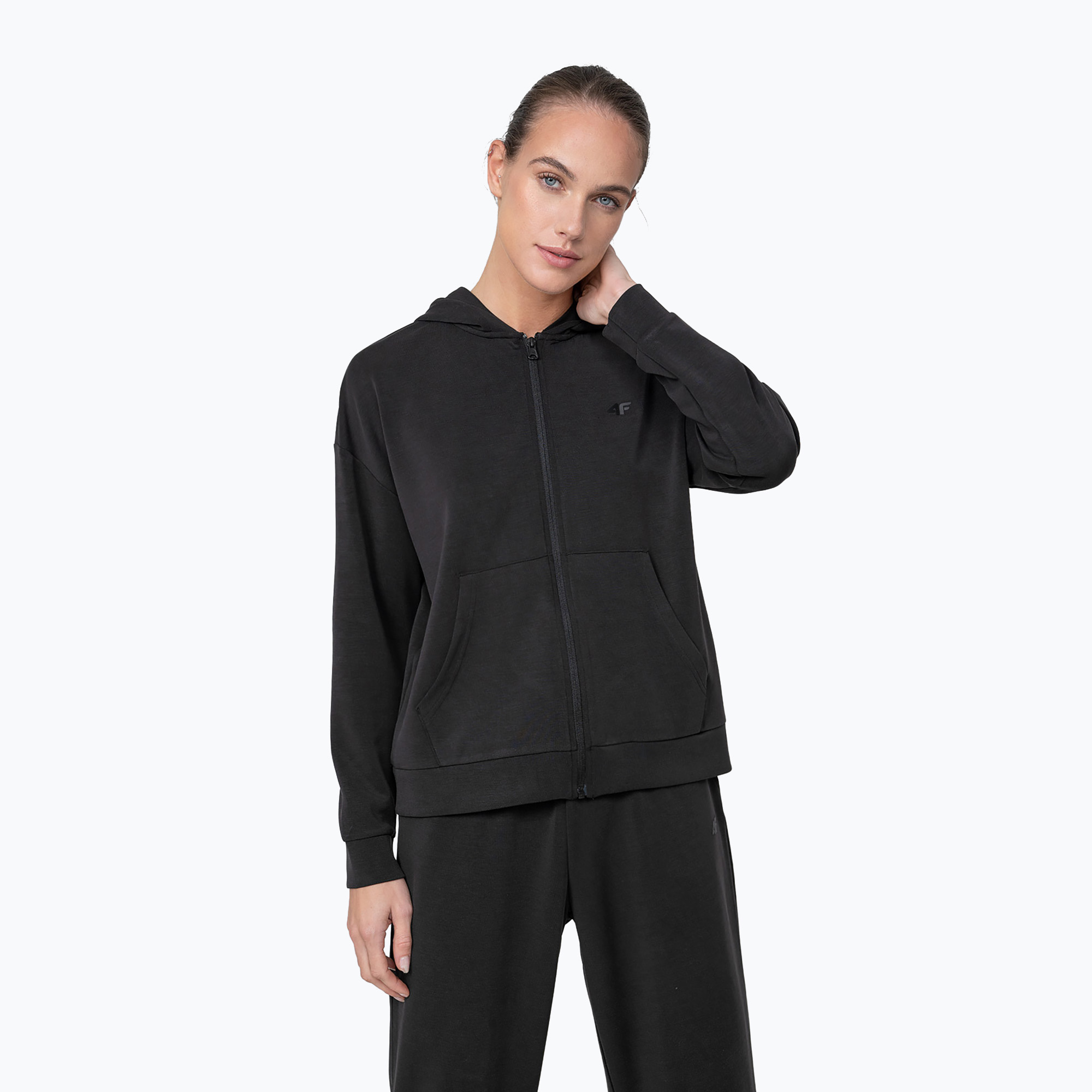 Felpa yoga donna 4F BLD041 nero profondo
