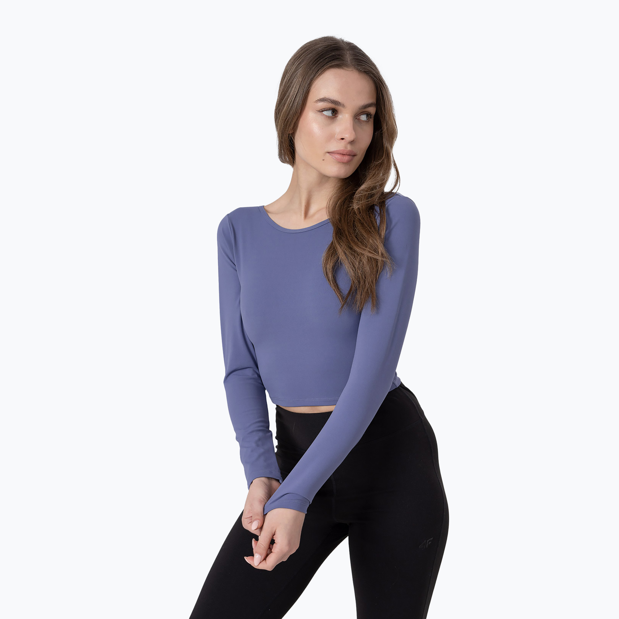 Top yoga donna 4F TSDL019 LS denim