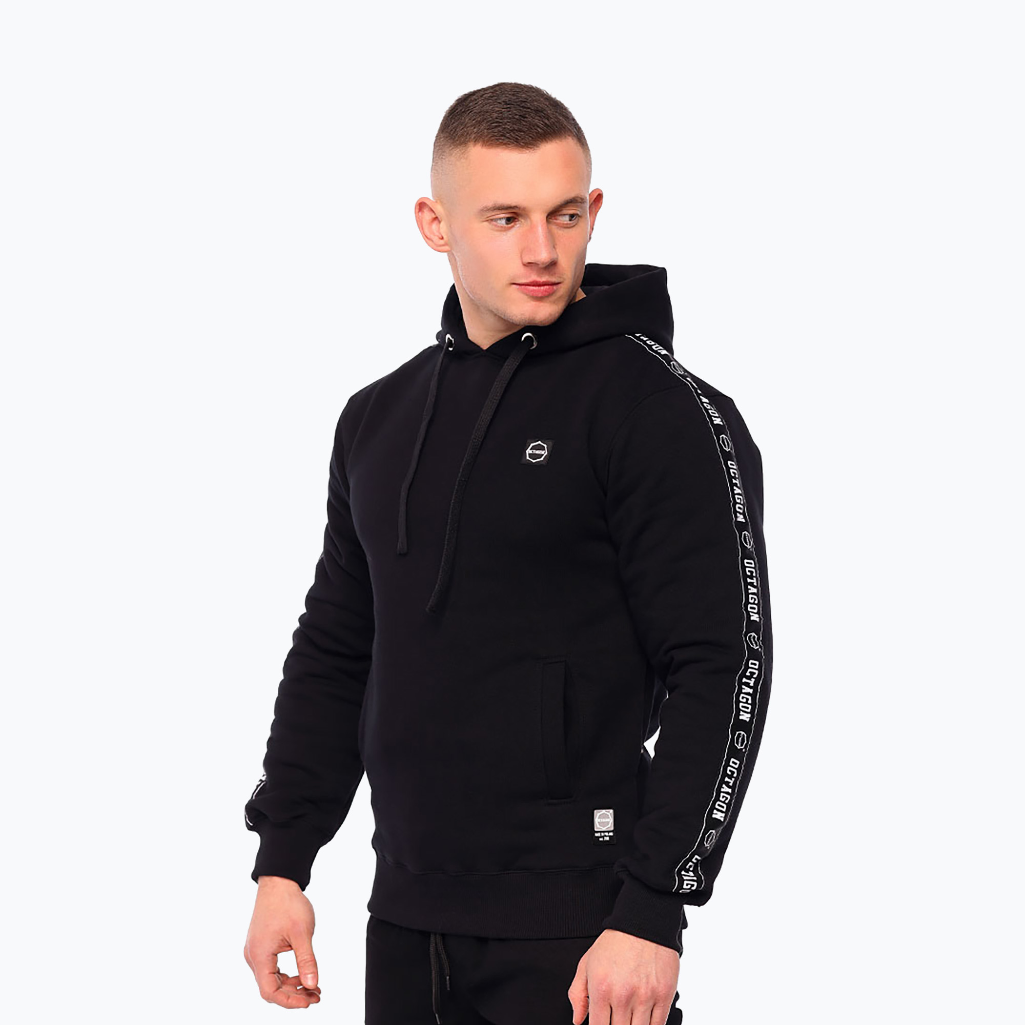 Felpa Octagon Stripe uomo nero (XL) (Stripe 10799-BK)