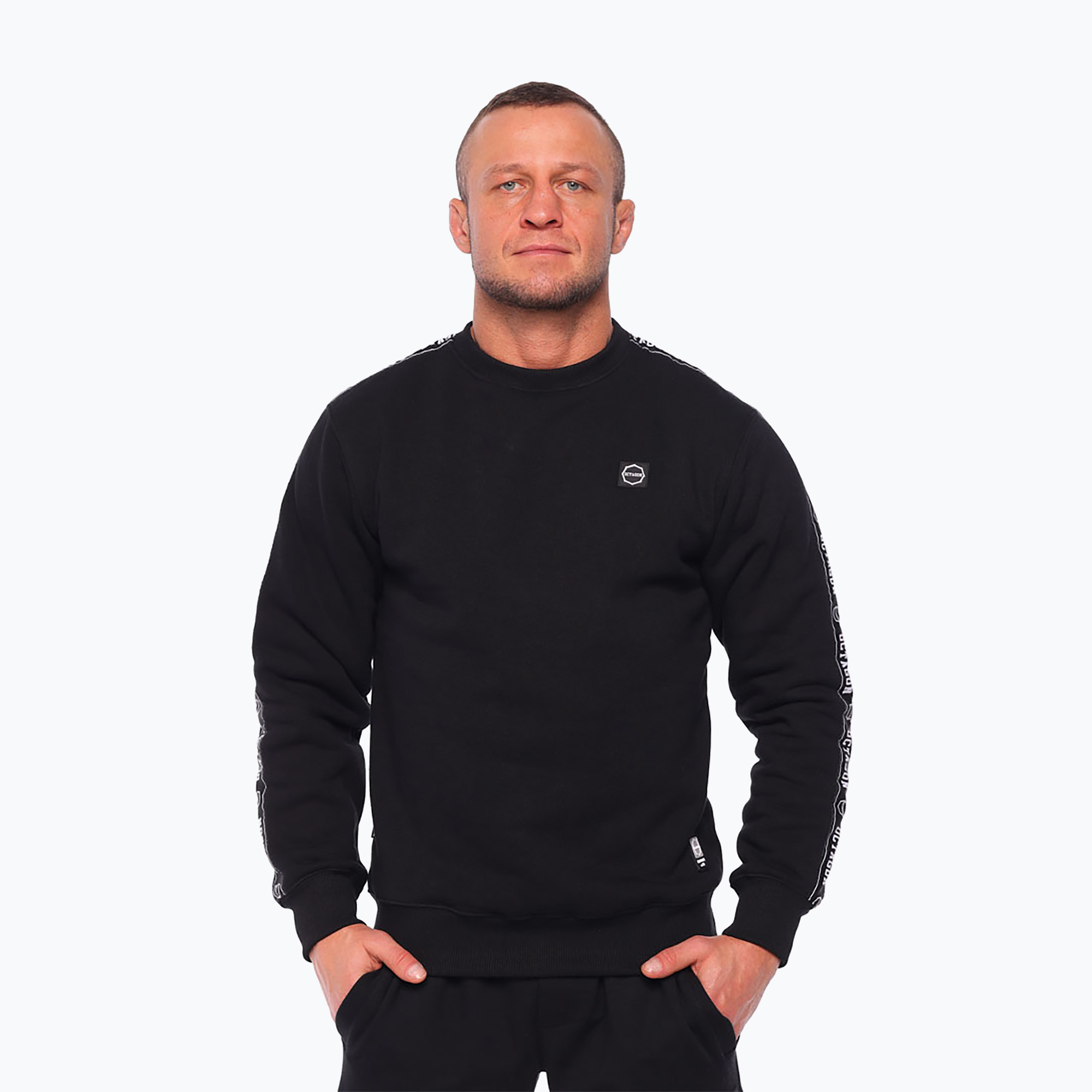 Felpa Octagon Stripe uomo nero (XXL) (Stripe 10871-B)