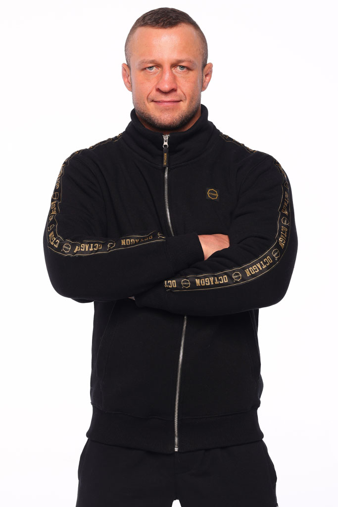 Felpa Octagon Zip Stripe uomo nero/oro