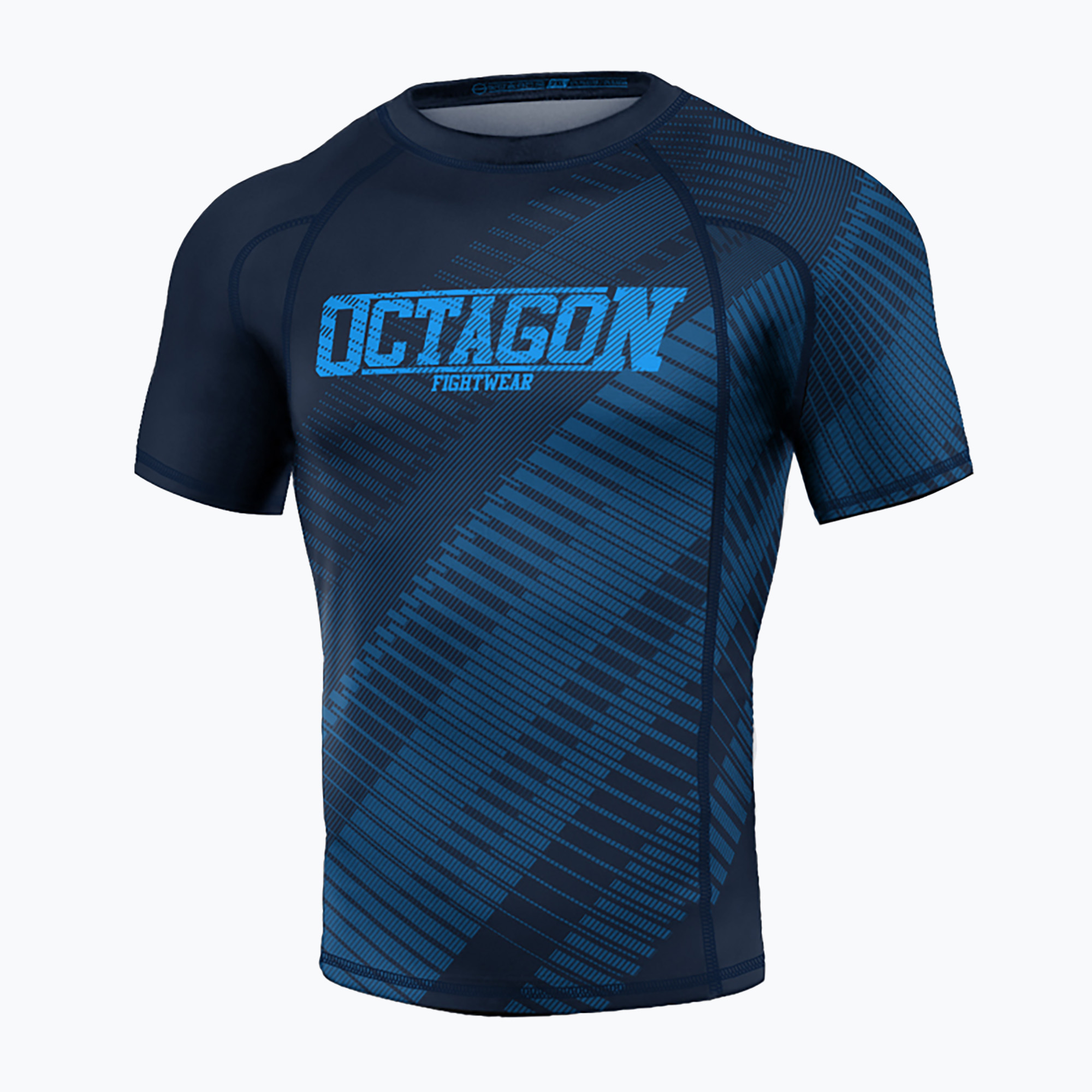 Rashguard Octagon Blocks Premium blu da uomo (XXL) (Rashguard Blocks Premium 5736-R)