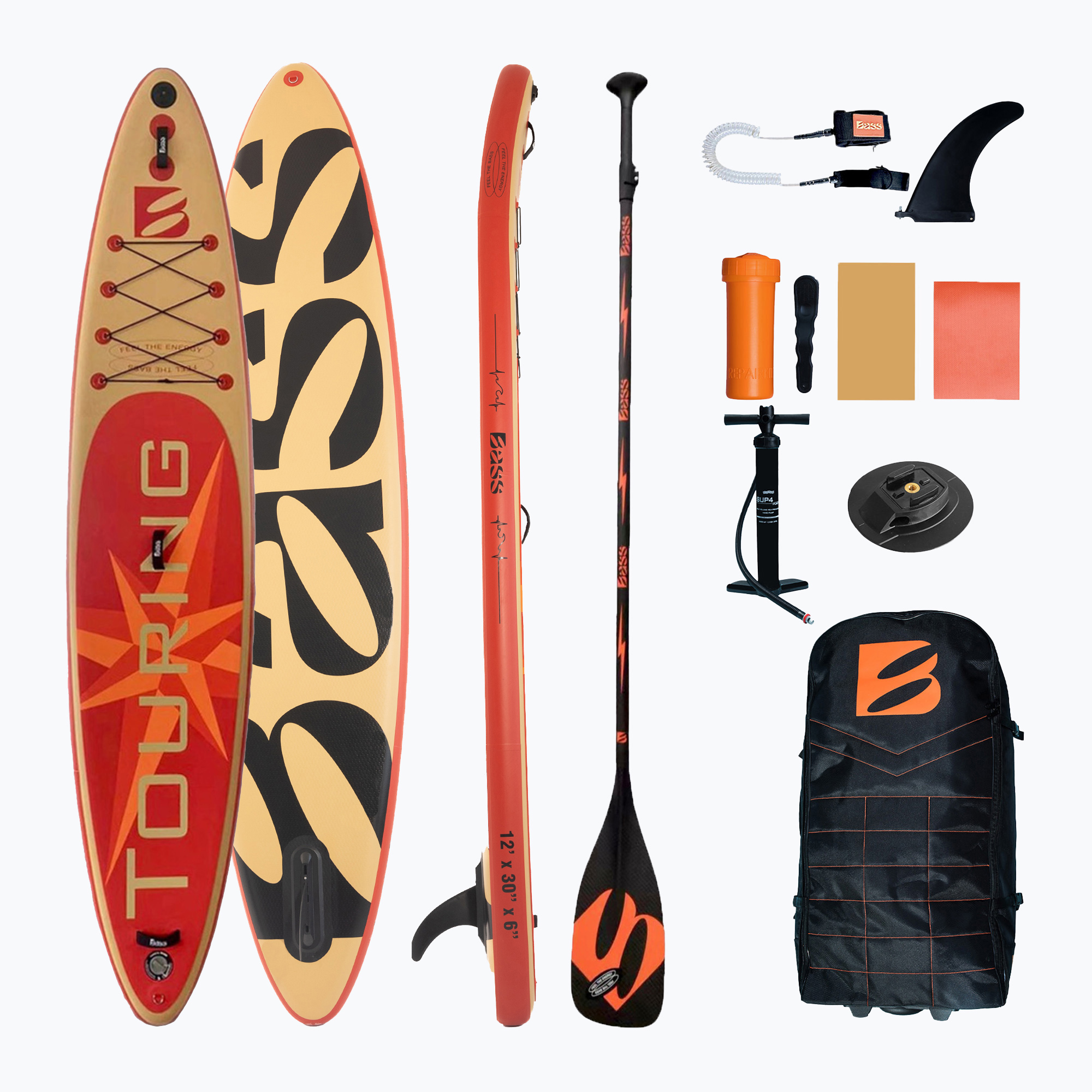 SUP Bass Touring 12'0" PRO + Extreme Pro M- arancione (366 cm) (Touring 12' PRO + Extreme Pro M-)