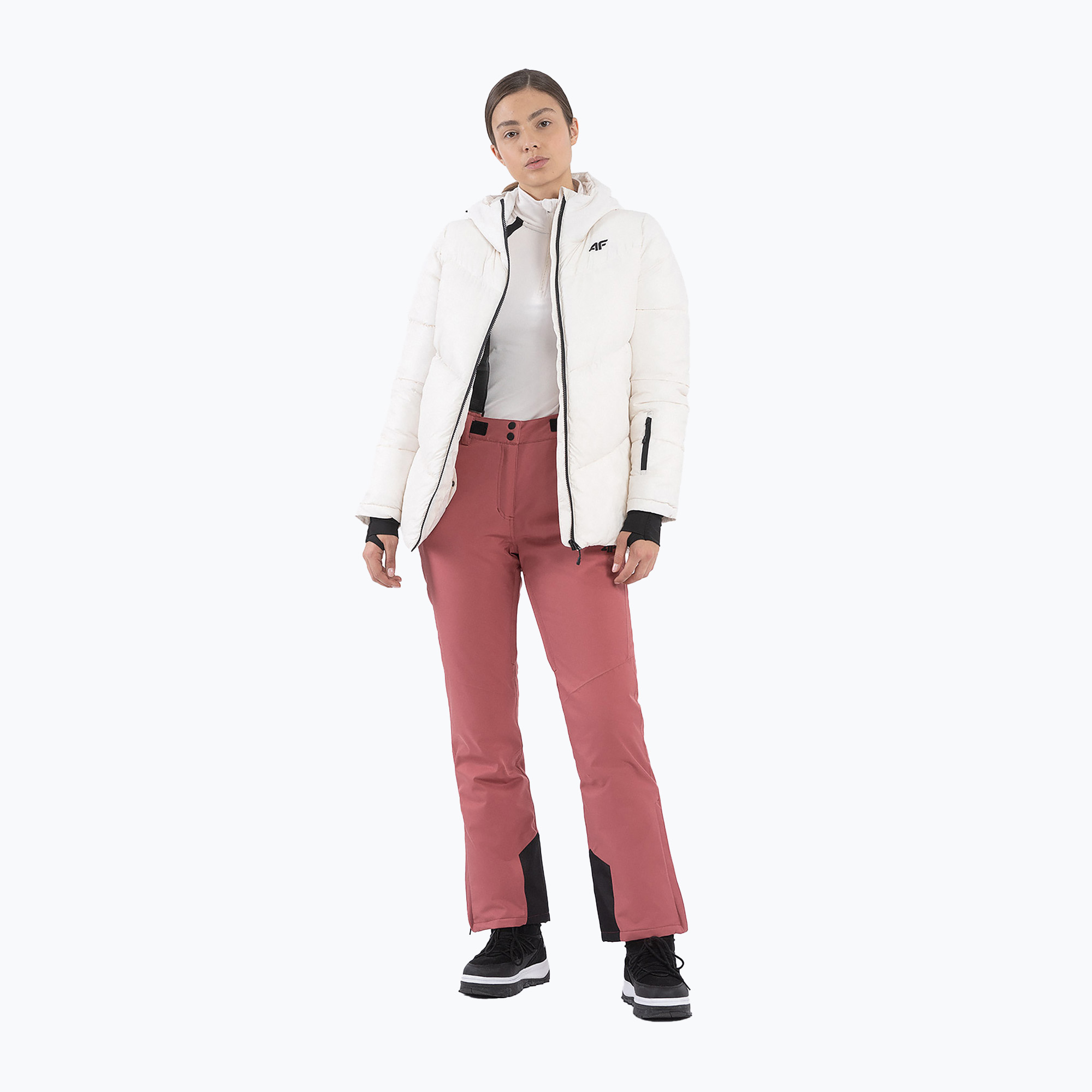 Pantaloni da sci da donna 4F F400 rosa scuro (XL) (F400 4FAW23TFTRF400)