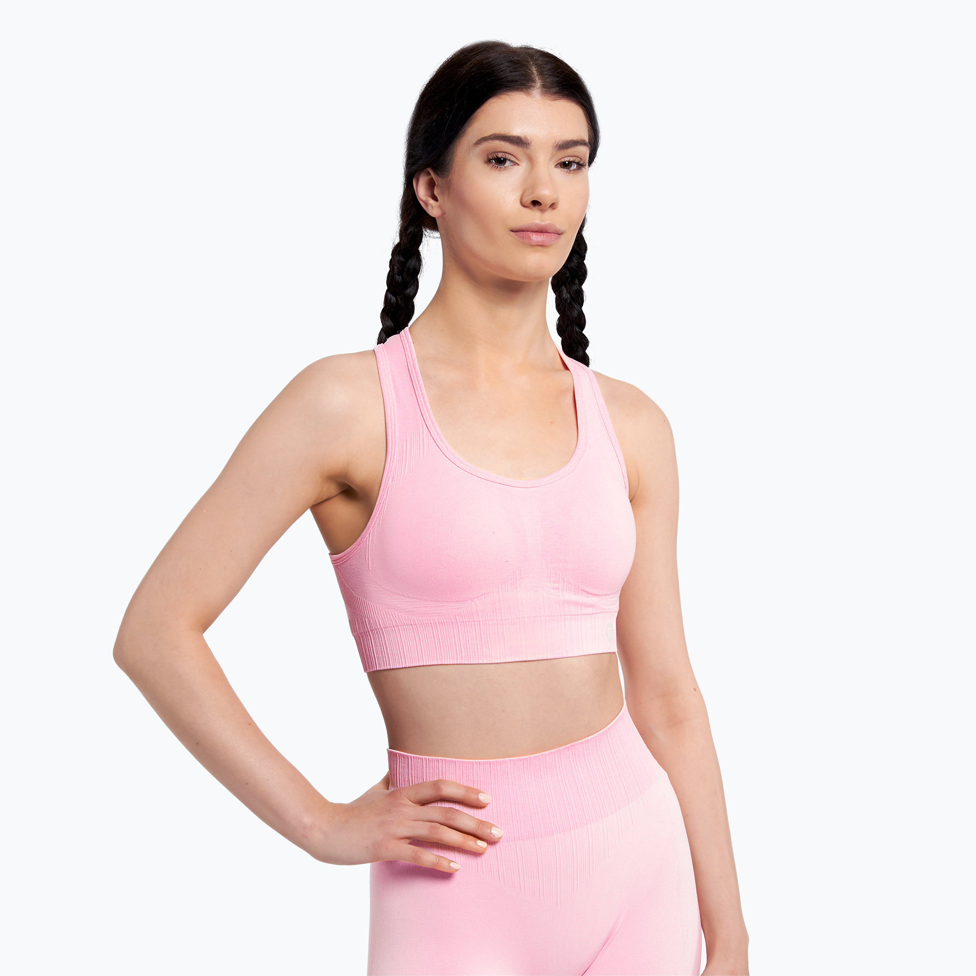 Reggiseno fitness Gym Glamour Push Up rosa confetto (XS) (Push Up 409)