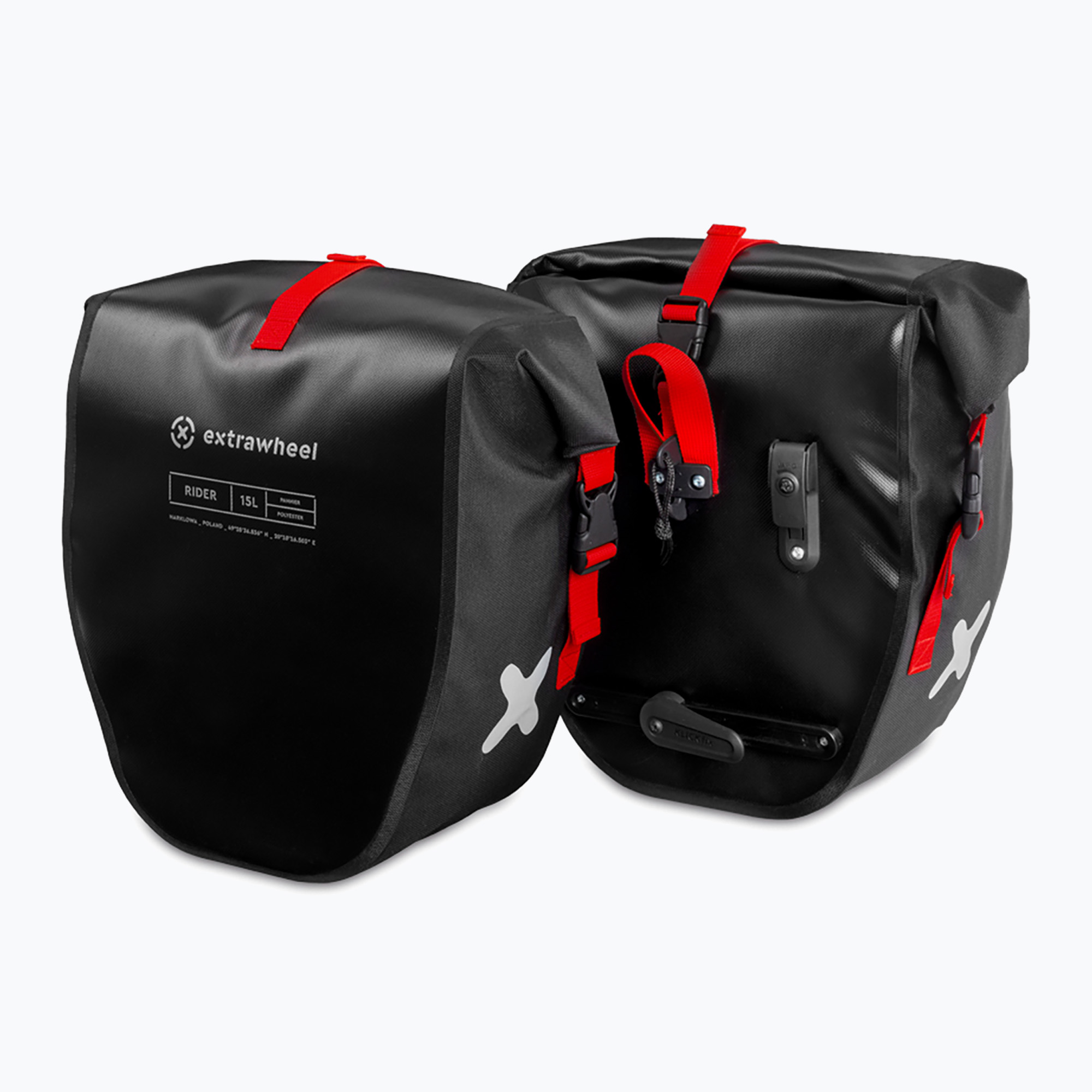 Extrawheel Rider 2 x 15 l borse da bici nere