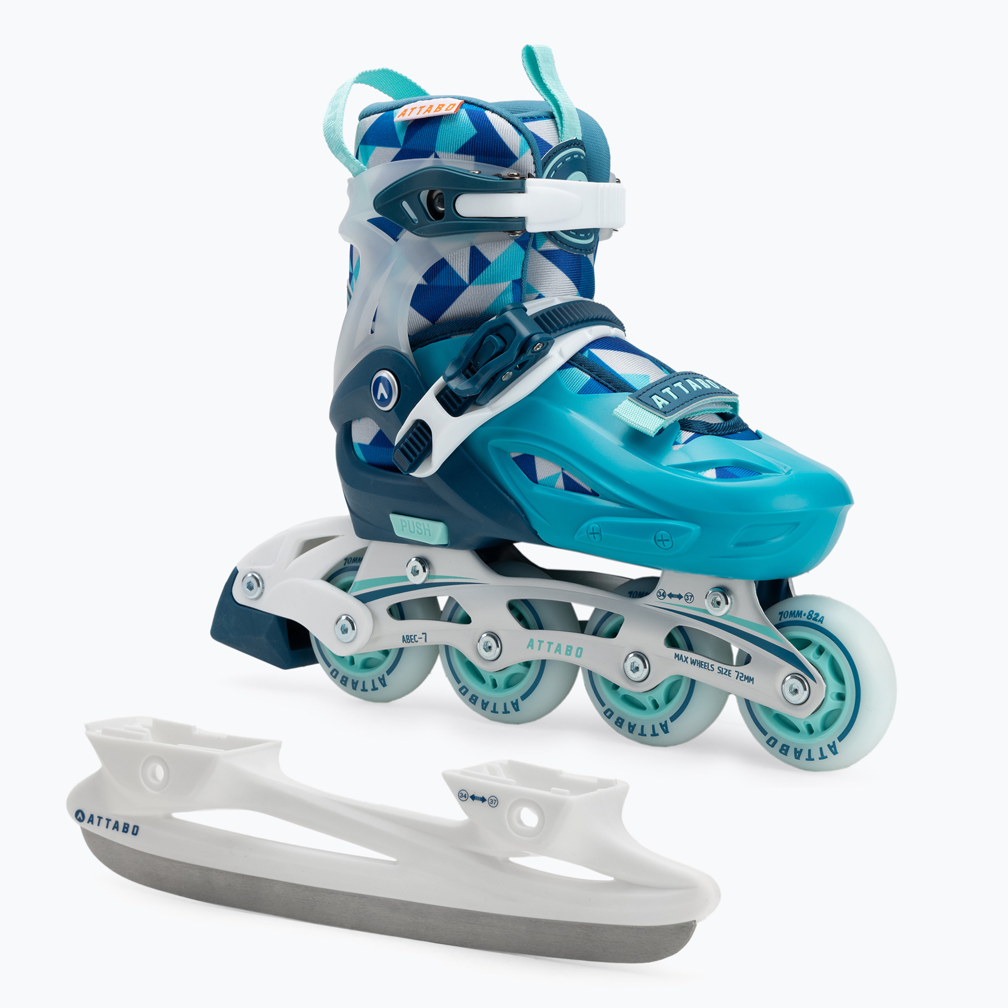 Pattini in linea per bambini ATTABO Flashled regolabili blu (30-33) (Flashled ATB-B4B193-BL)