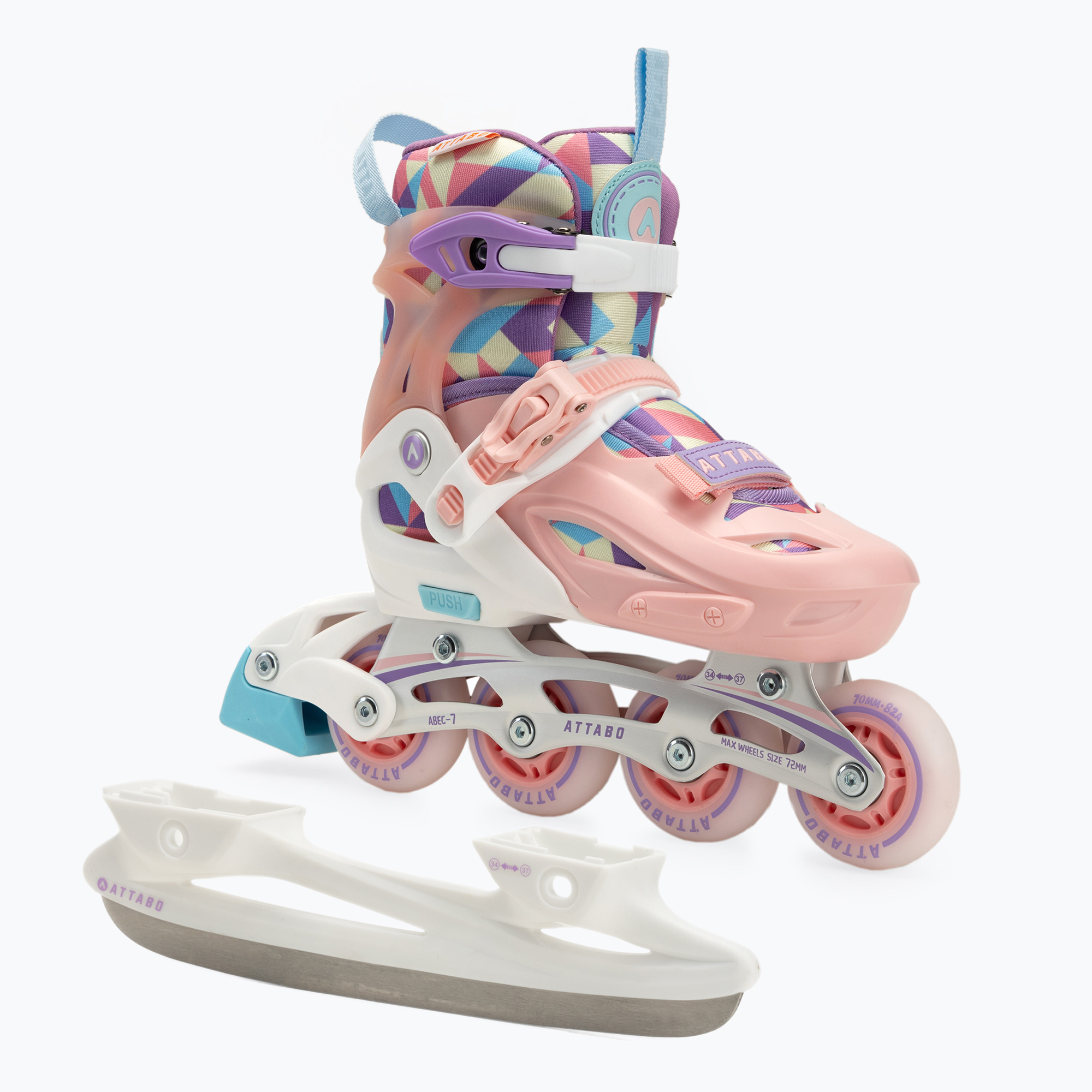 Pattini in linea per bambini ATTABO Flashled regolabile rosa (30-33) (Flashled ATB-B4B194-PK)