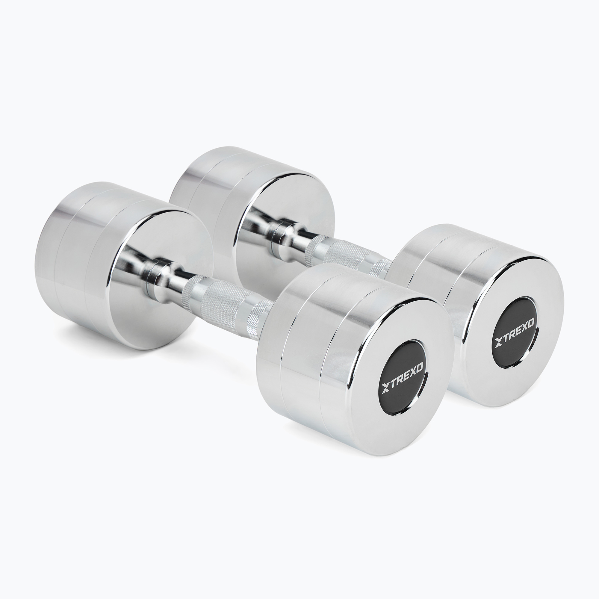 Manubri TREXO cromati 2x9 kg argento (9 kg) (TRX-CHD009)