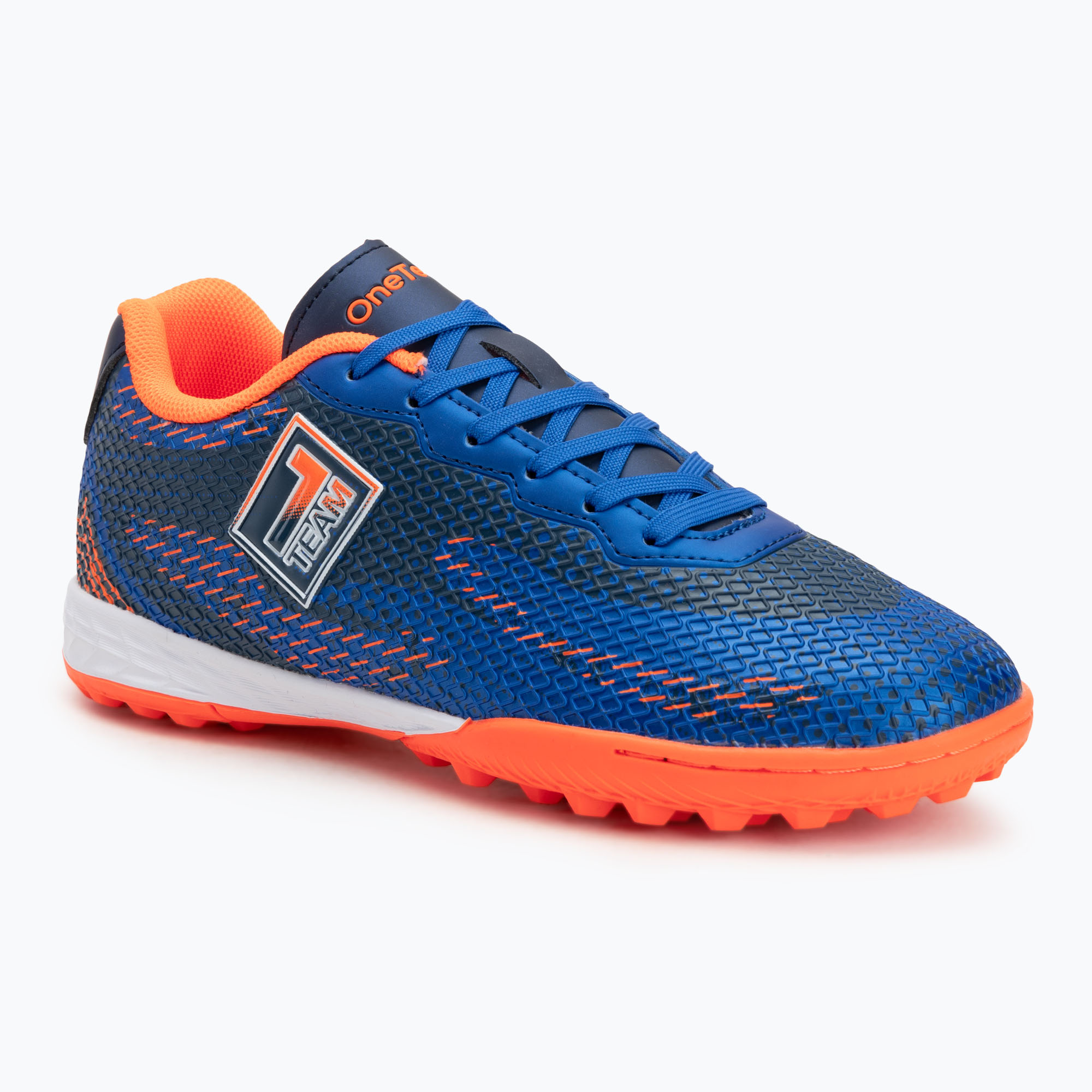 Scarpe da calcio OneTeam Robero Teen TF per bambini blu navy/arancio (33) (Robero Teen TF OTM-B5AP007-NAV)