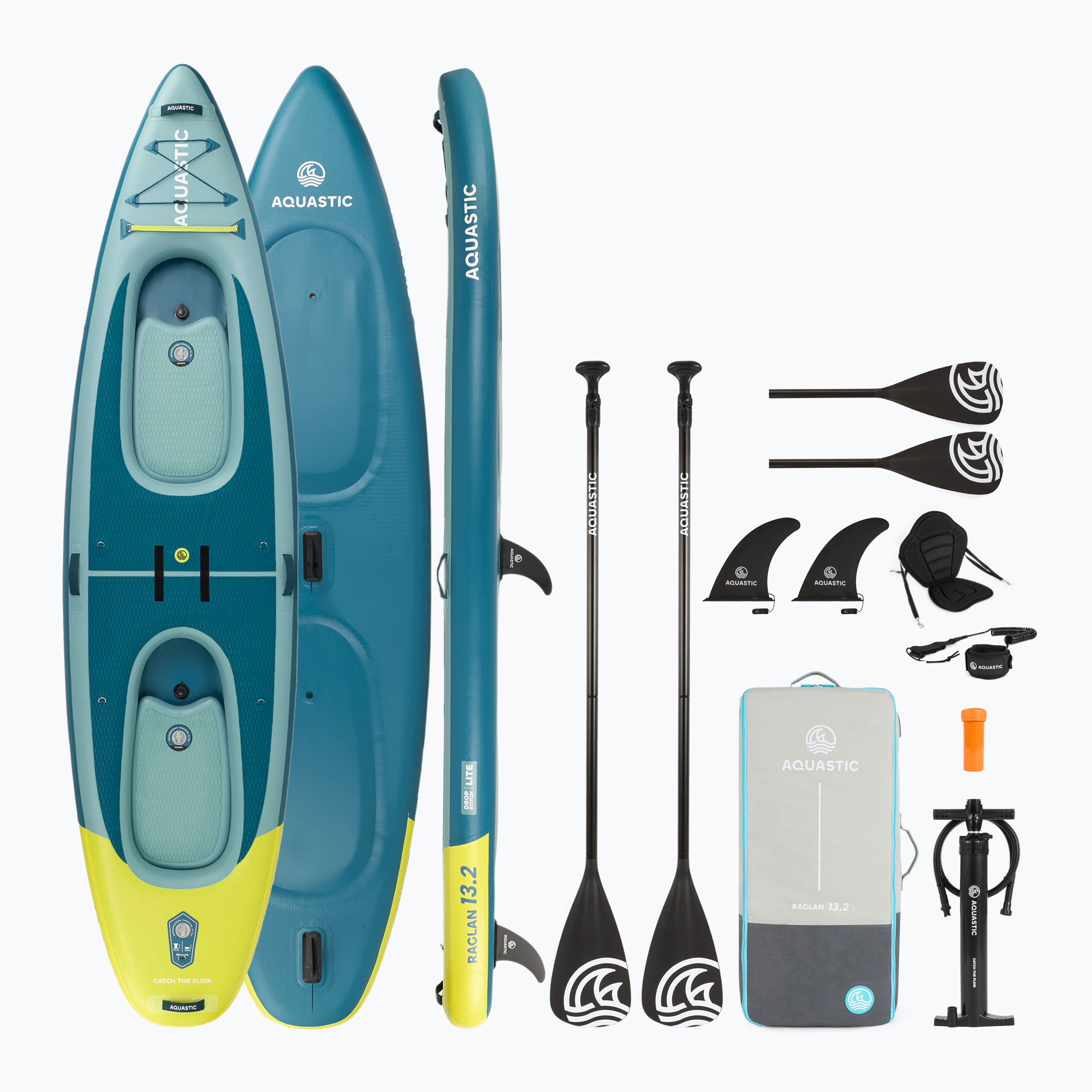 Kayak/SUP ibrido AQUASTIC Raglan 13'2" verde (402 cm) (Raglan 13'2" AQS-B5I034-GN)