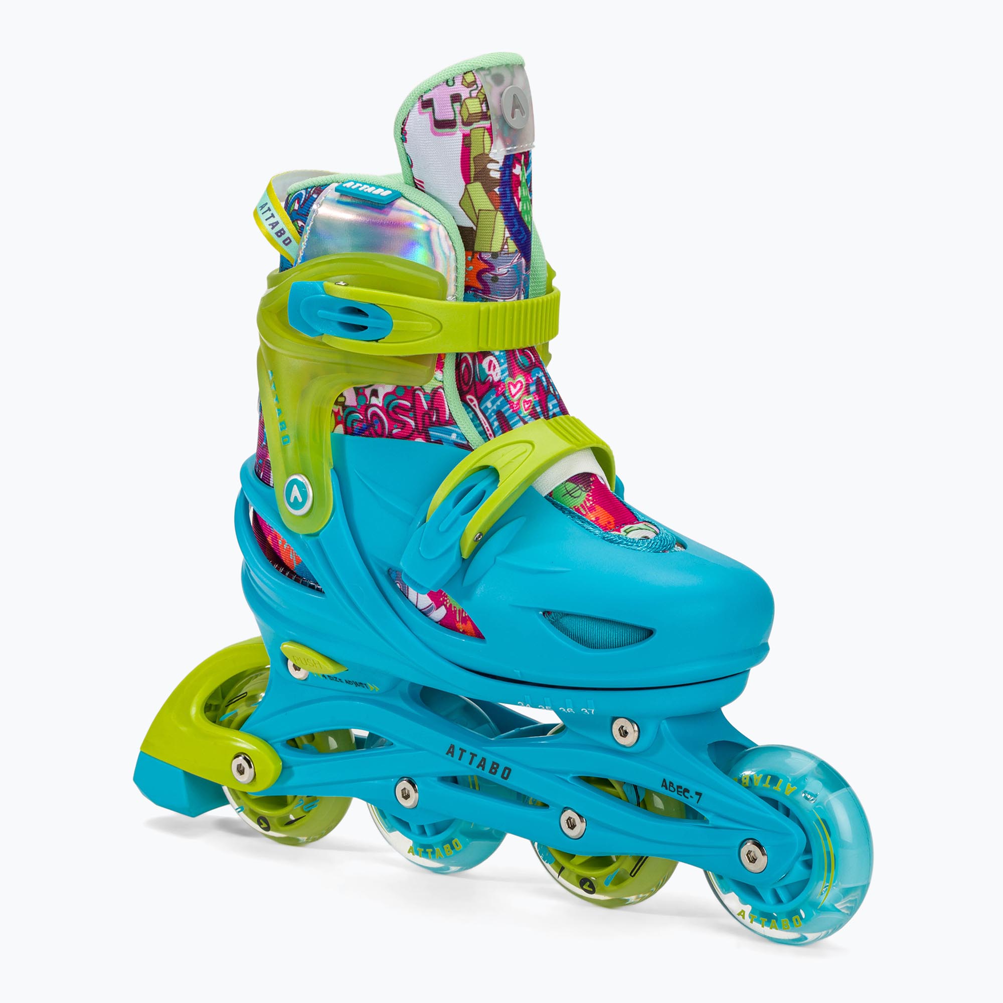 Pattini a rotelle ATTABO Turbojet LED per bambini, blu (34 - 37) (Turbojet LED ATB-INS00L-M4B)