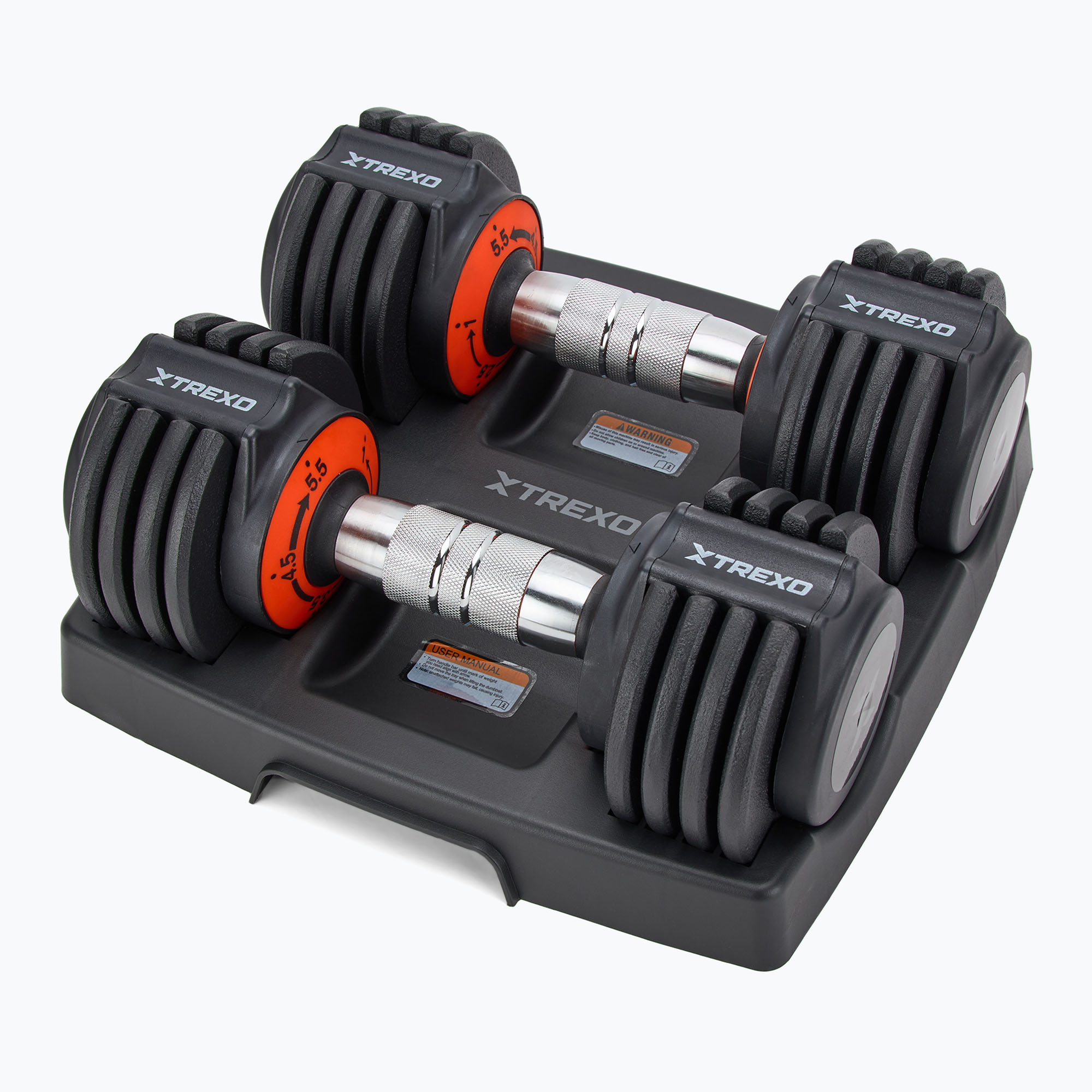 Set di manubri regolabili TREXO 2 x 5,75 kg nero (11,5 kg) (TXO-B4W017)