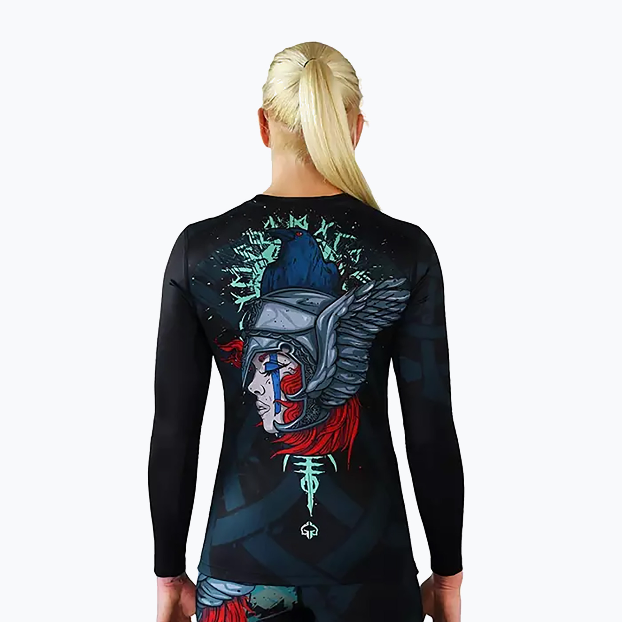 Ground Game Valkyria - rashguard a manica lunga da donna nero/multi (L) (Valkyria 22WRASHLSVALK)