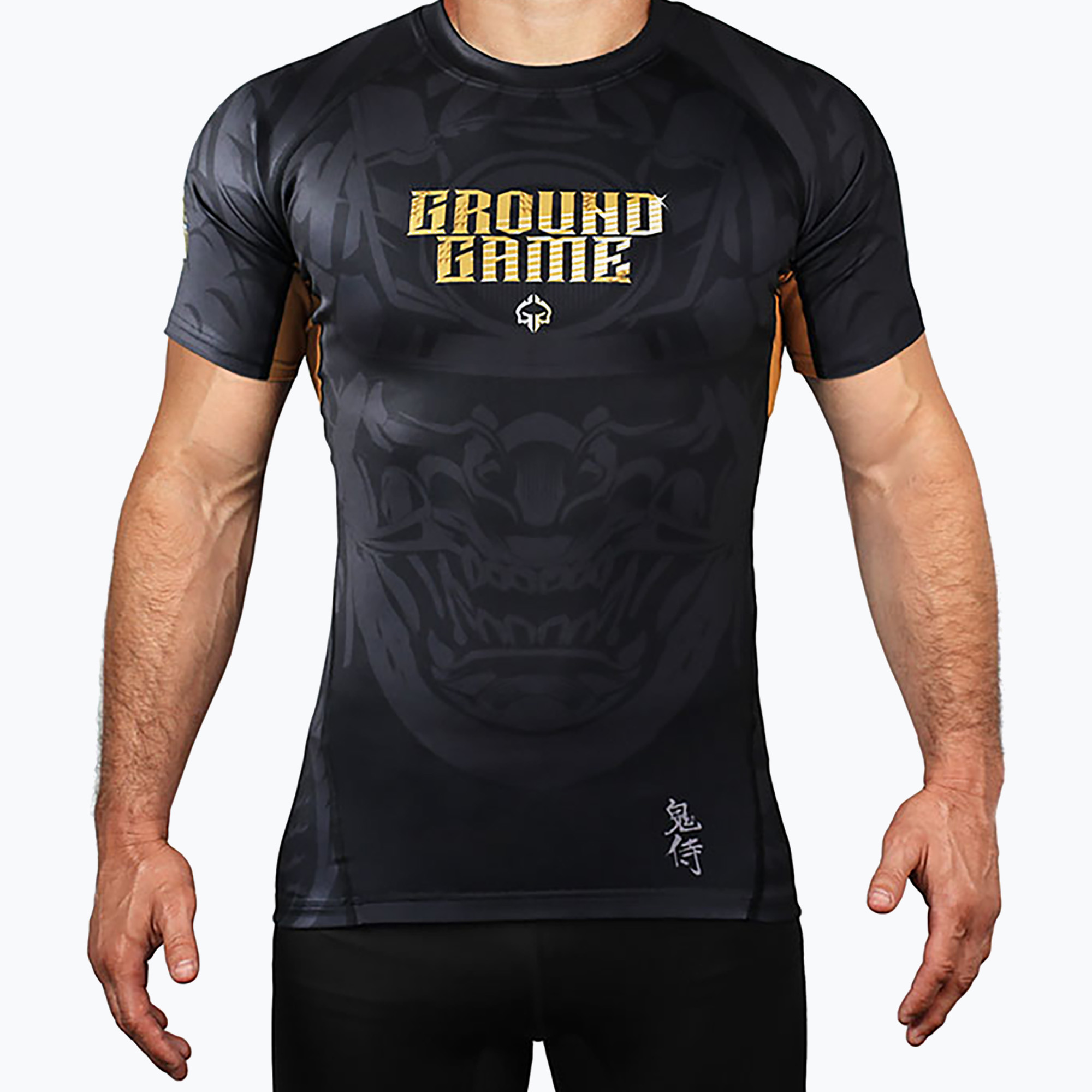 Ground Game Oni Samurai, rashguard da uomo nero/oro (XS) (Oni Samurai 22RASHSSSAM3)