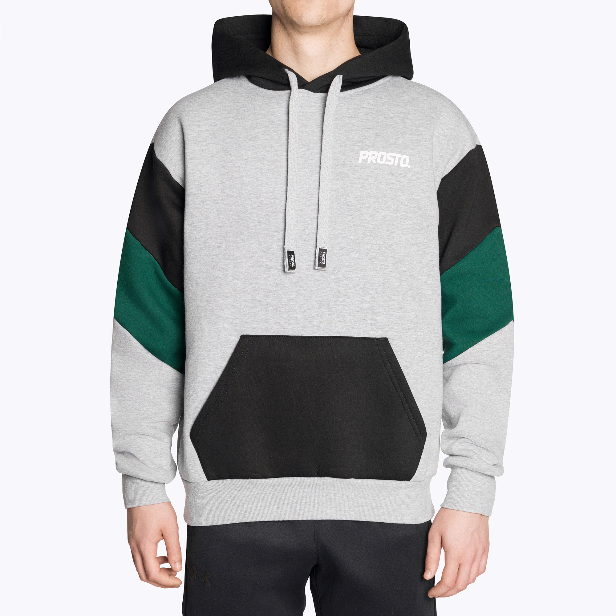 Felpa con cappuccio PROSTO da uomo Haxle grigio (S) (Hoodie Haxle KL241MSWE2072XL)