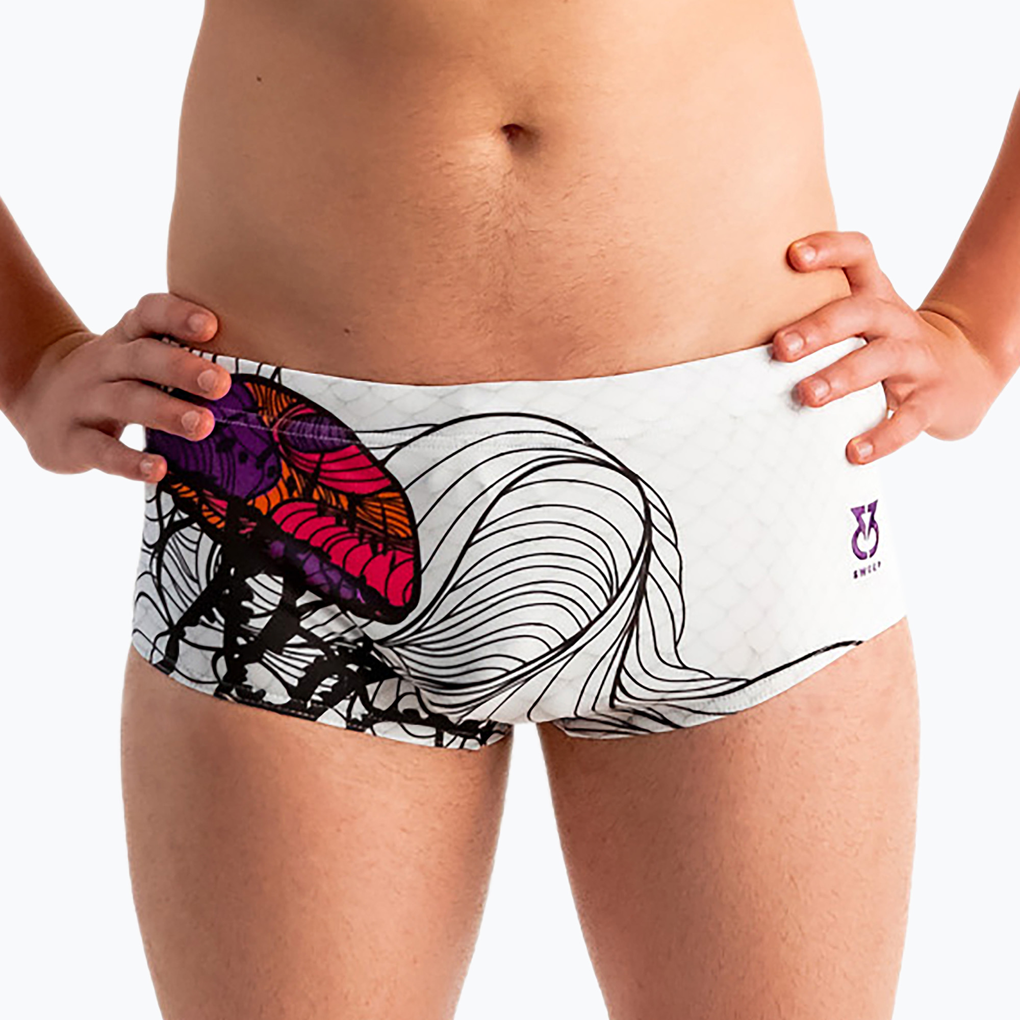 SWEEP Aqua Medusa boxer nuoto uomo bianco (XS) (Aqua Medusa M055)