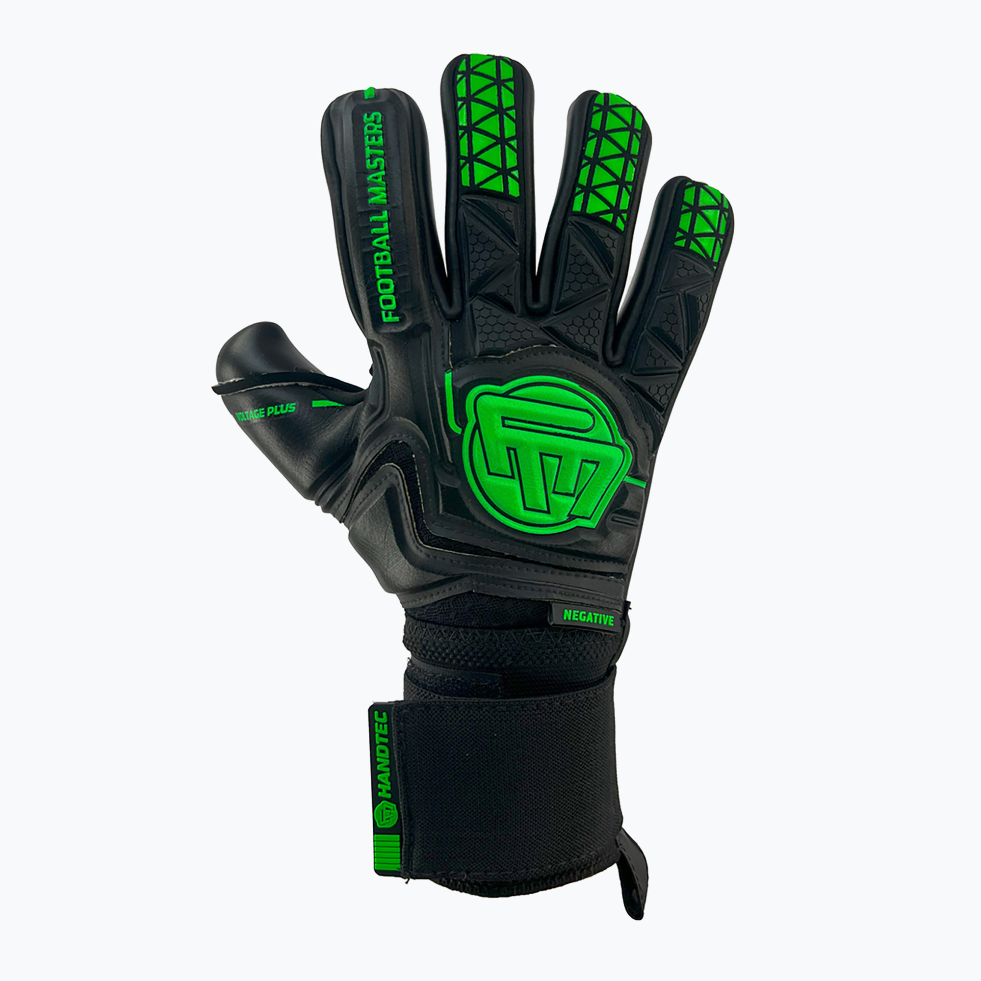 Football Masters Voltage Plus NC guanti da portiere nero/fluo (9) (Voltage Plus NC 1771)