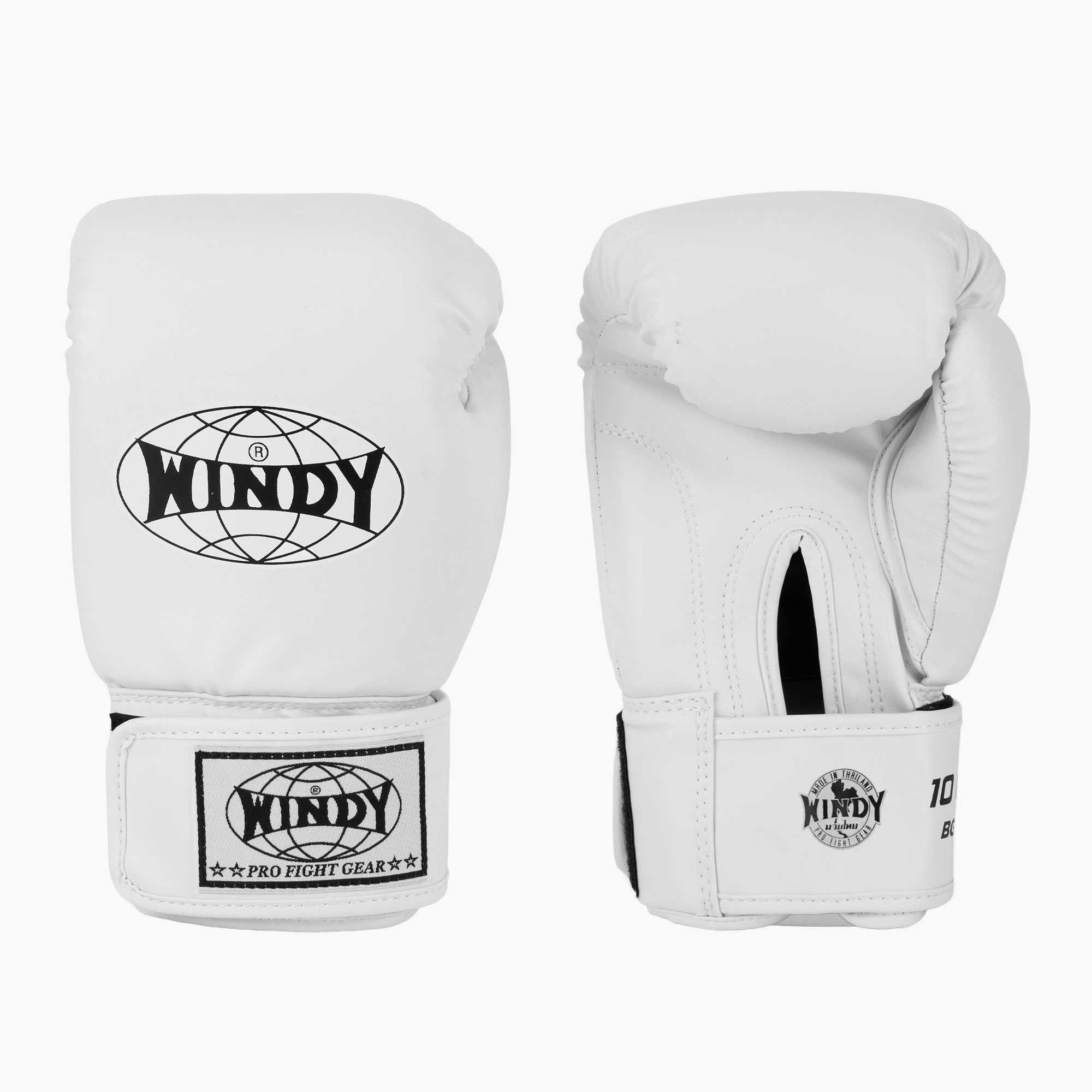 WINDY Guantoni da boxe classici in pelle sintetica bianchi (10 oz) (Classic Synthetic Leather BGVU-WH)