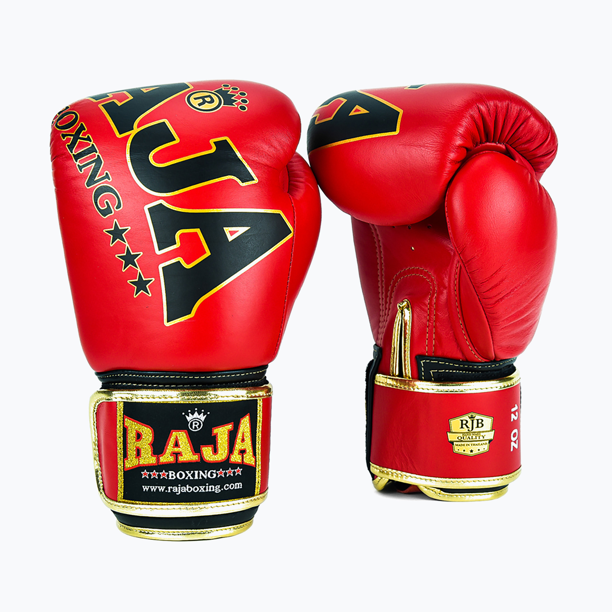RAJA BOXING Origine Standard Guantoni da boxe rossi in vera pelle (14 oz) (Origin Standard Genuine Leather RBGV-GL-1A-RD)
