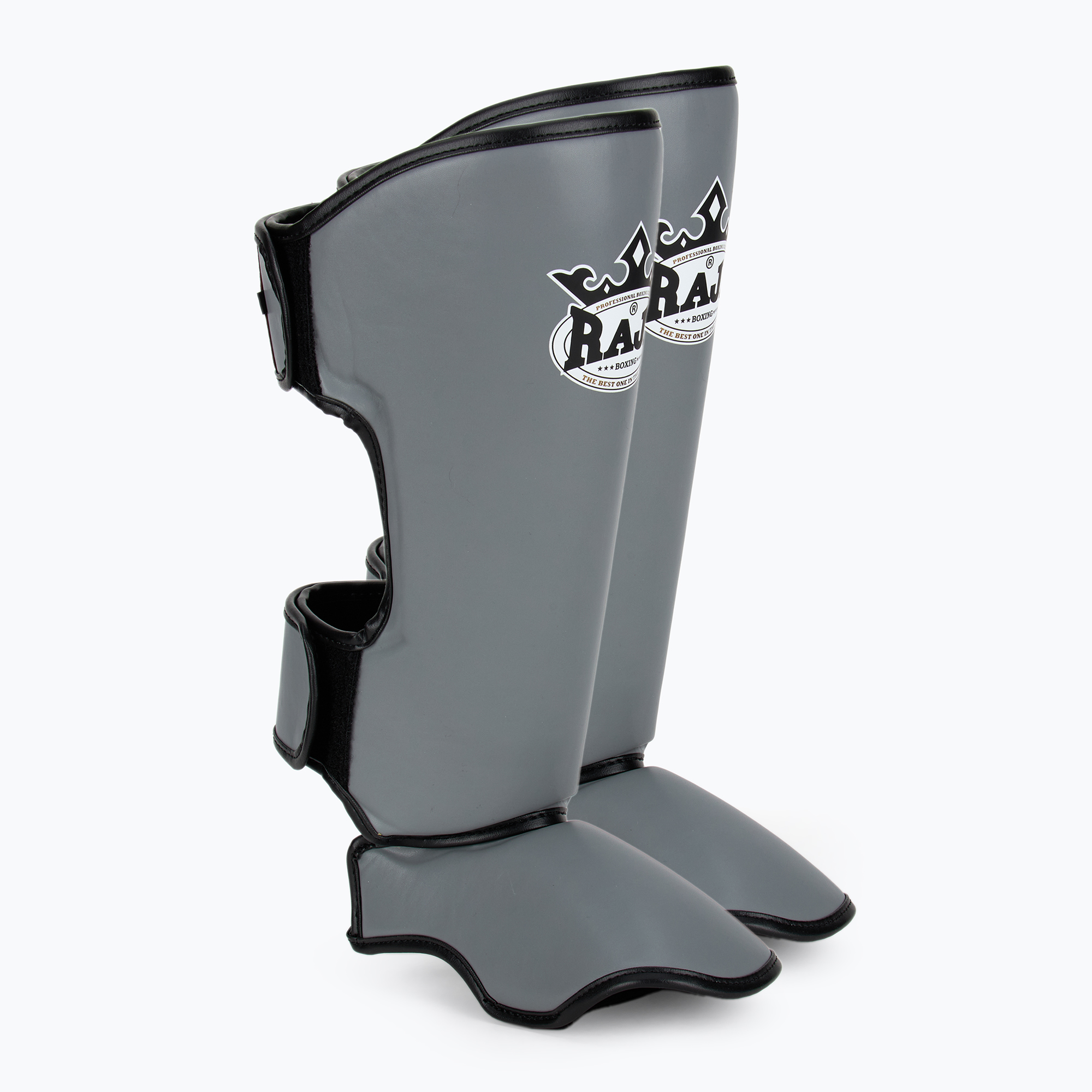 RAJA BOXING Parastinchi leggeri in pelle grigia per tibia e piede (M) (Lightweight Shin Guards Semi Leather RSG-SL-GY)