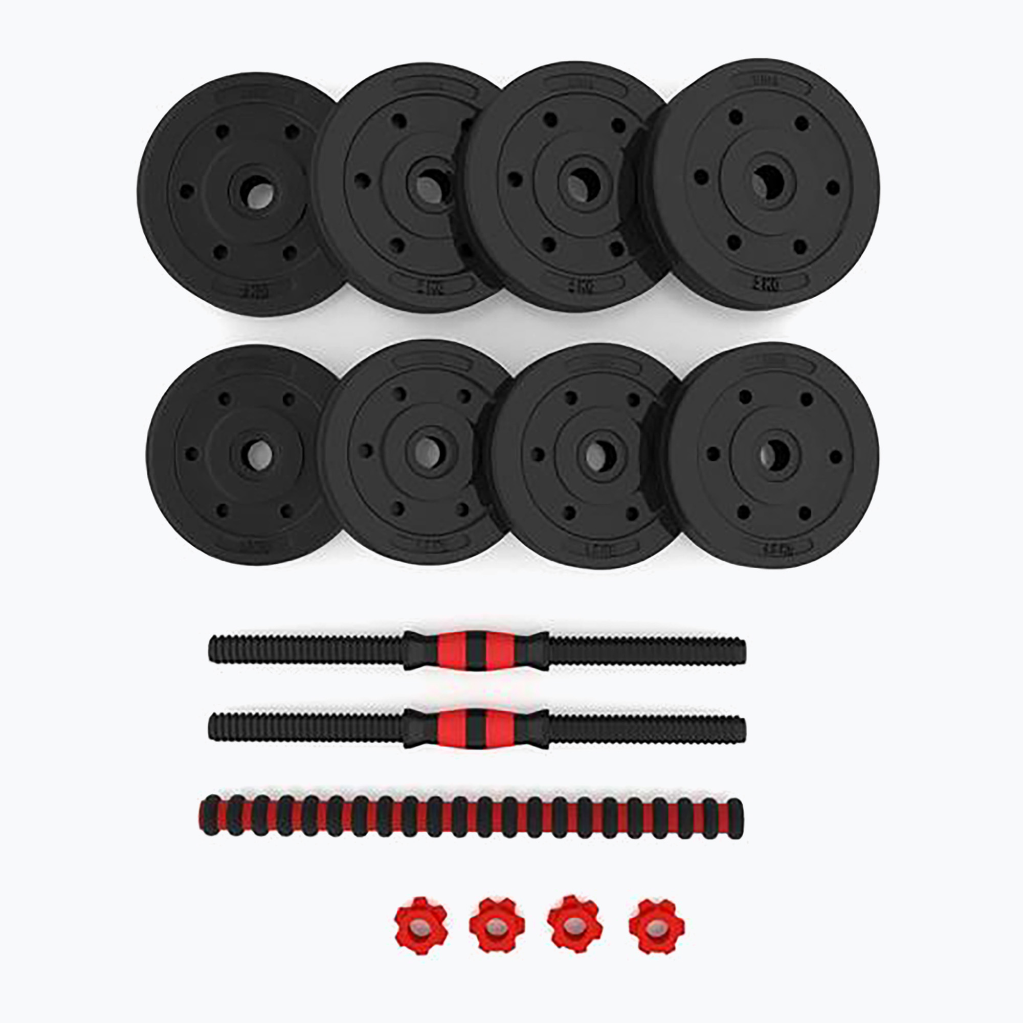 HMS SGP15 Set di manubri nero/rosso da 15 kg con attacco per bilanciere (15 kg) (SGP15 17-57-034)