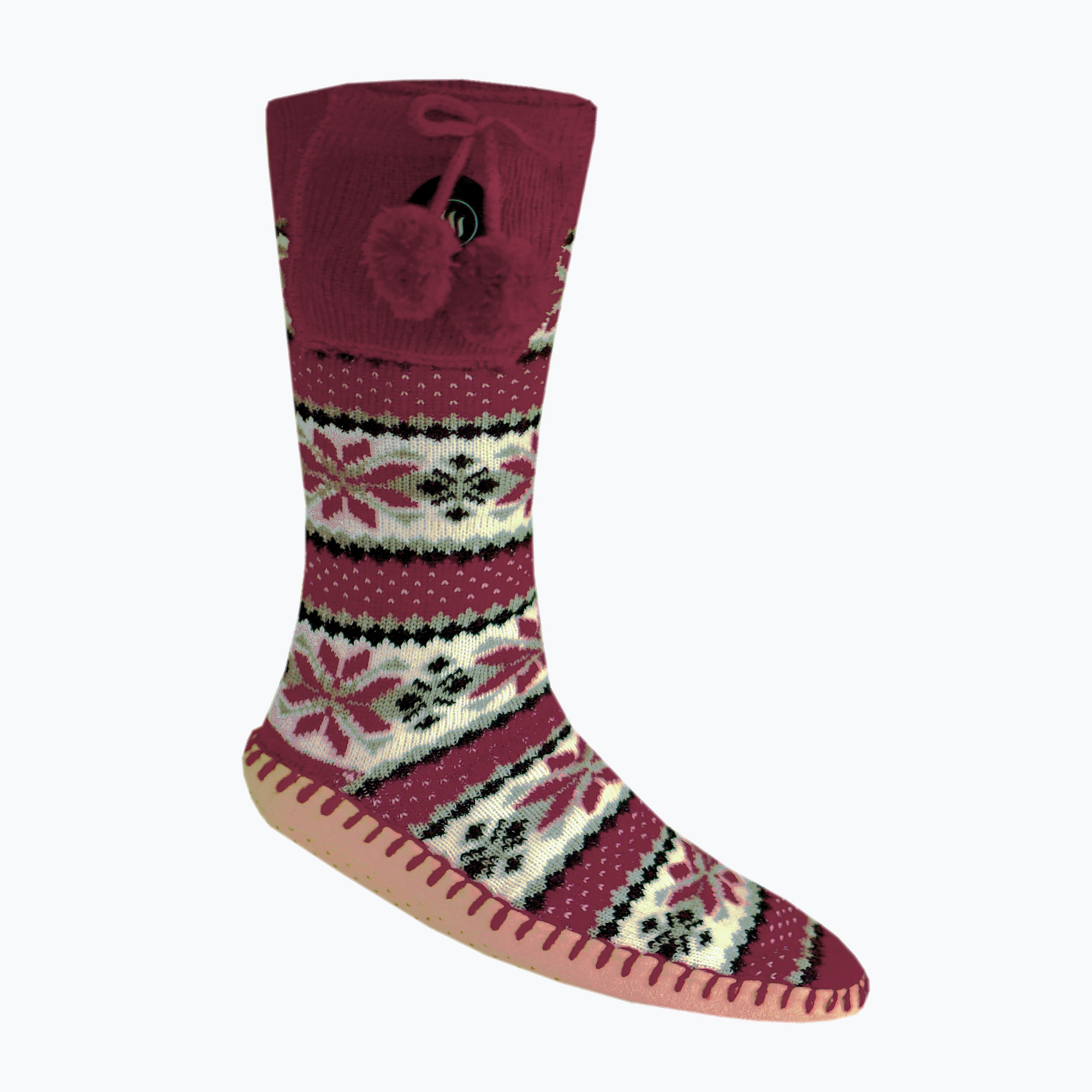 Glovii GQ5 bianco/rosso/grigio pantofole riscaldate con calzini (L) (GQ5)