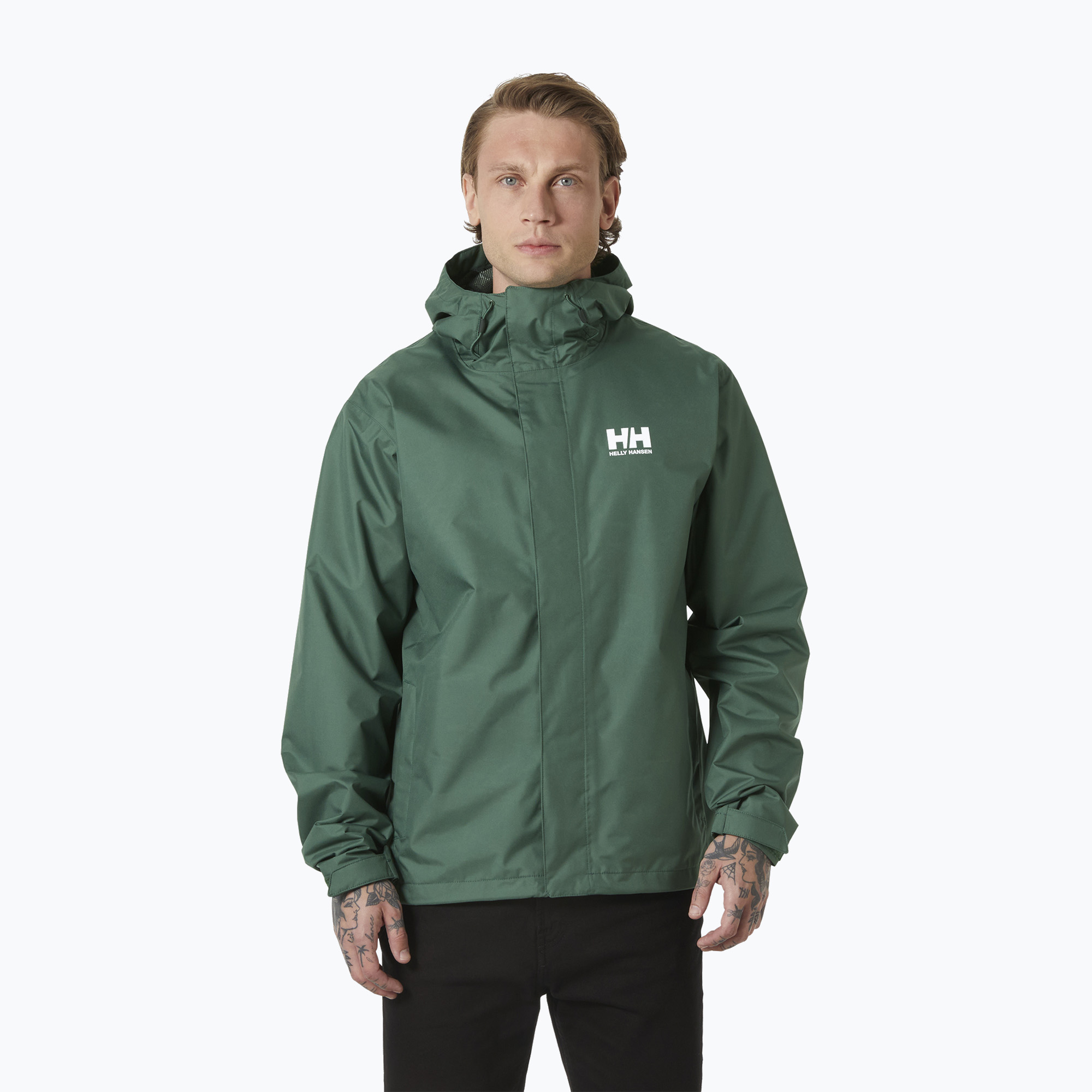 Giacca antipioggia Helly Hansen Seven J verde giungla da uomo (L) (Seven J Rain 62047_390)