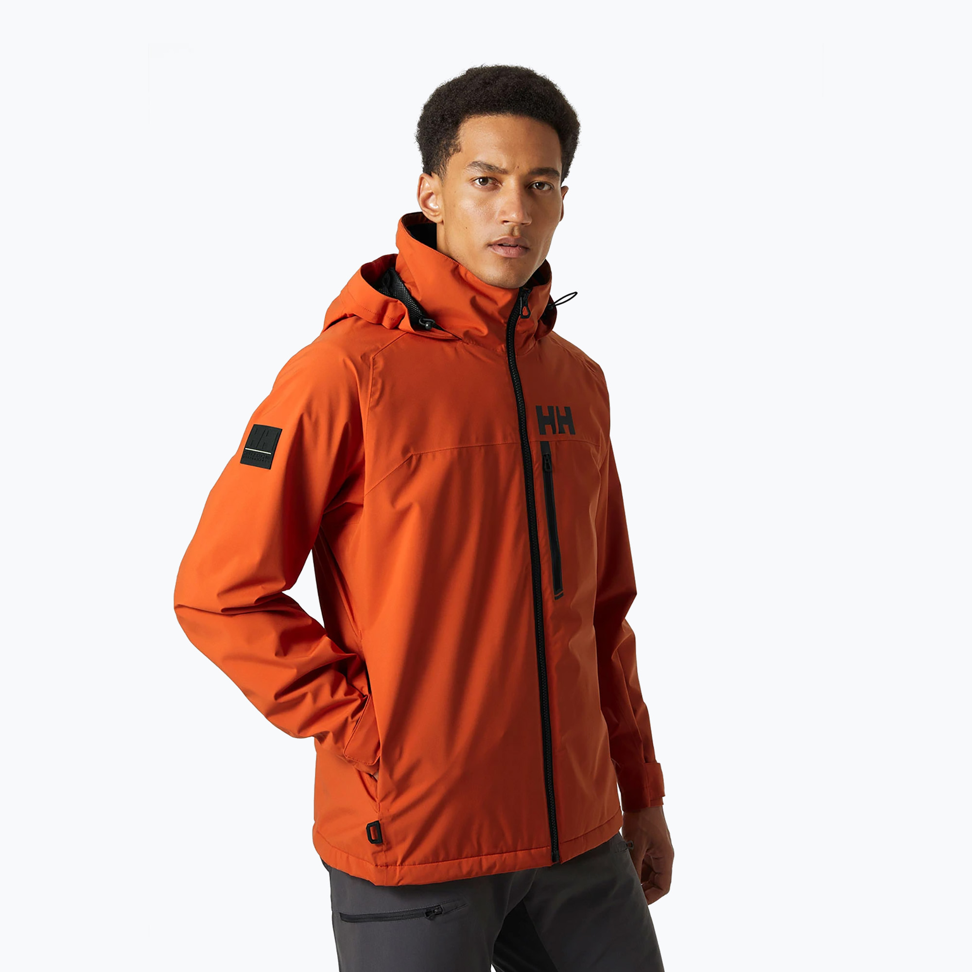 Giacca da vela da uomo Helly Hansen Hp Racing Lifaloft Hooded patrol arancione (2XL) (Hp Racing Lifaloft Hooded 30366_300)