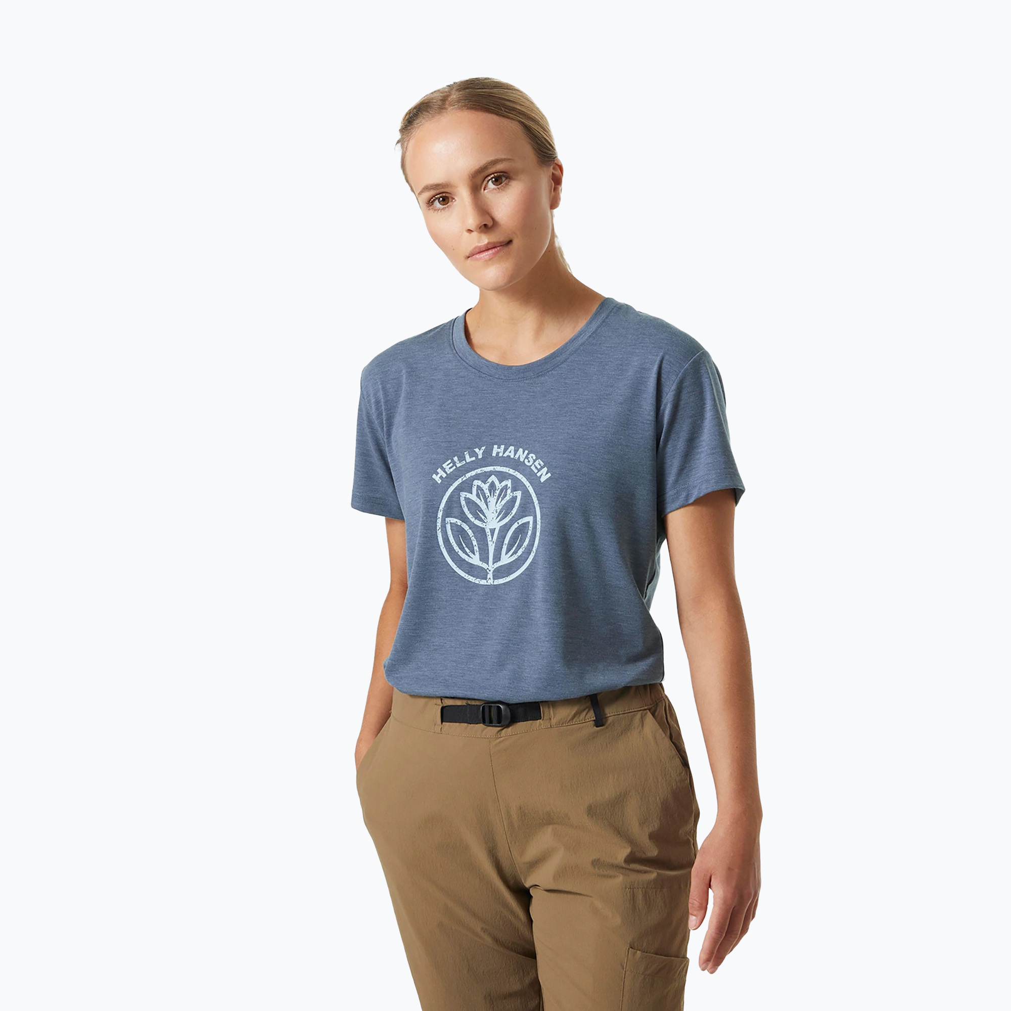 Maglietta trekking donna Helly Hansen Skog Recycled Graphic ocean melange (XS) (Skog Recycled Graphic 63083_585)