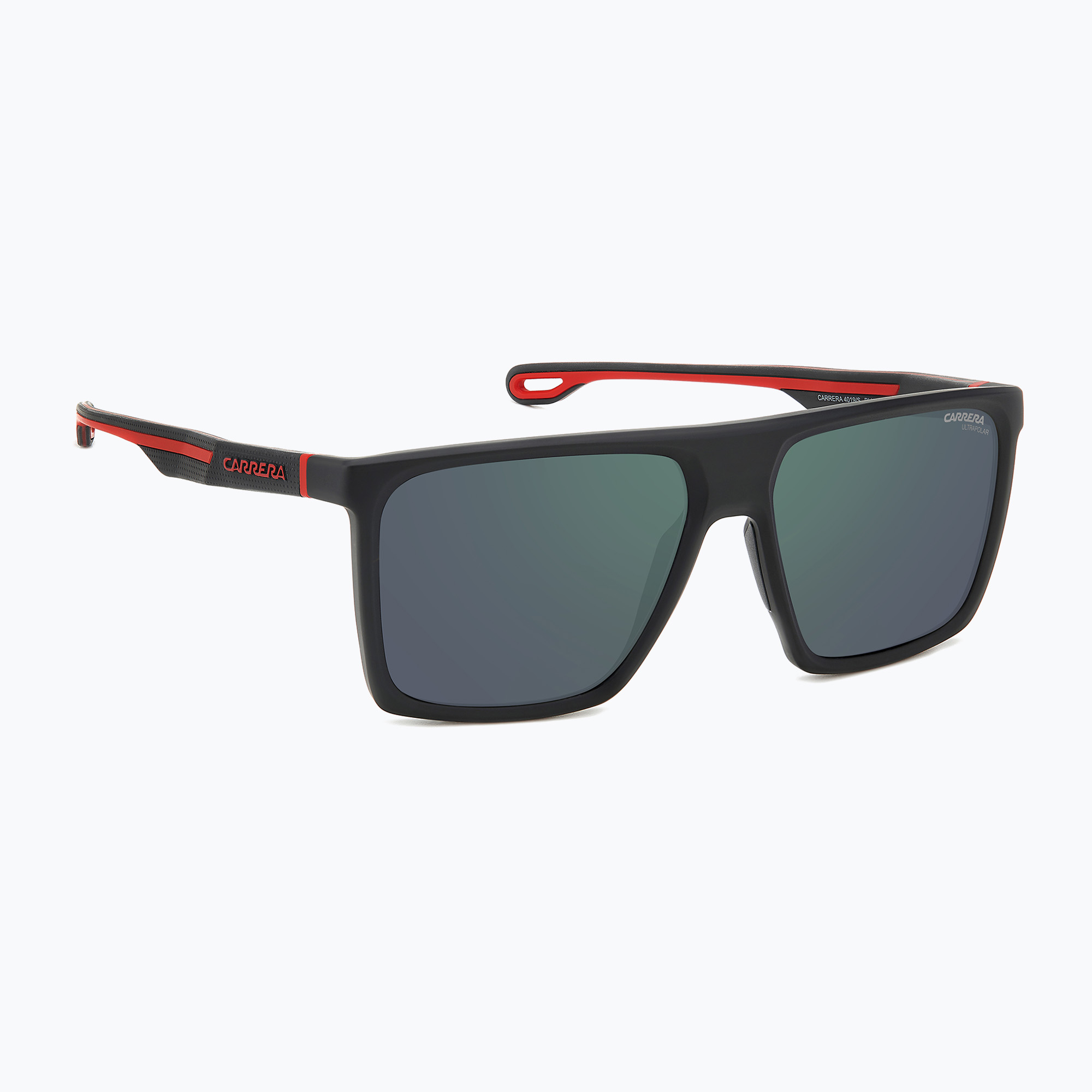 Carrera 4019/S occhiali da sole da uomo nero opaco rosso/verde grigio ad alto contrasto antiriflesso (4019/S 206758BLX58Q3)